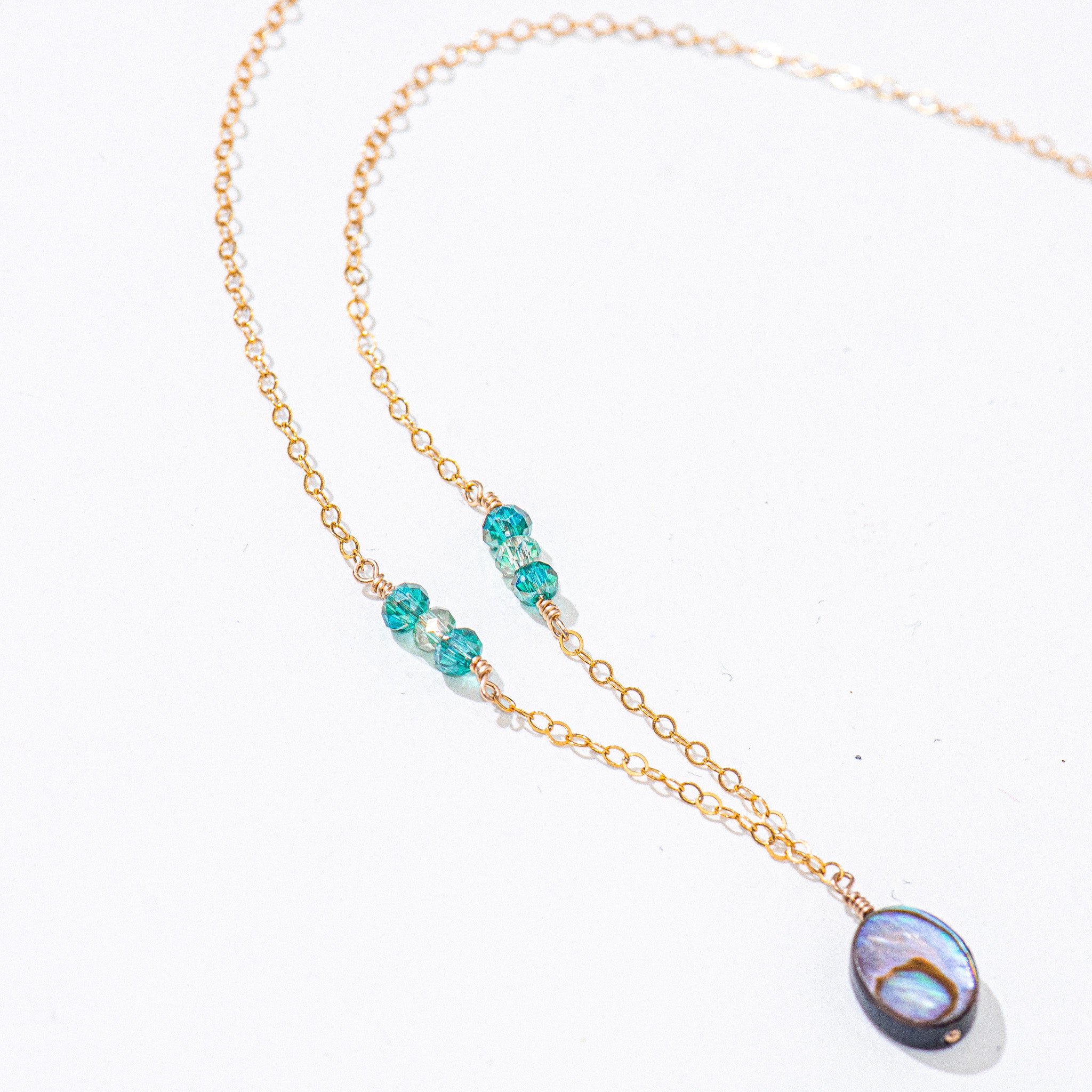 Abalone & Chinese Gemstone Classic Chain Necklace