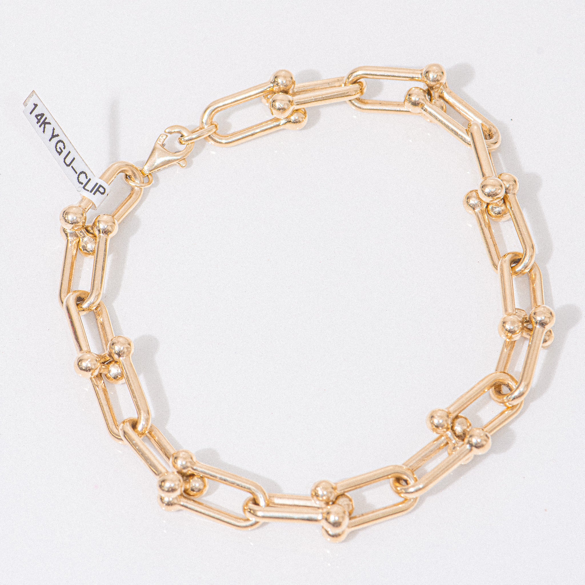 14K Yellow Gold U-Clip Chain Tiffany Bracelet