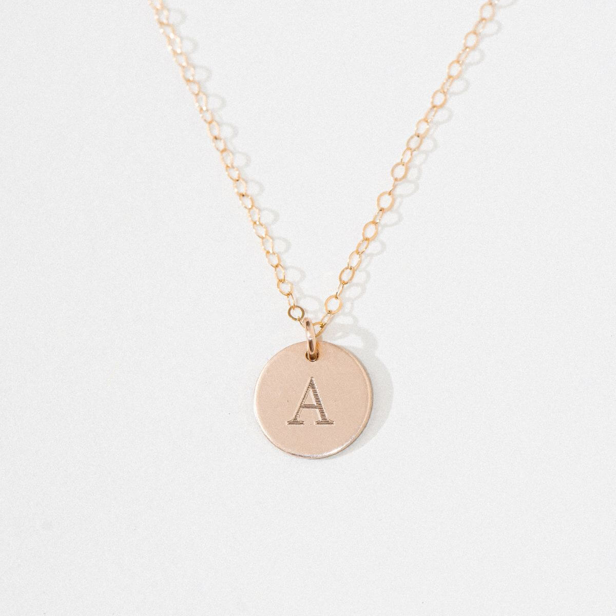 Gold Circle Engraved Necklace