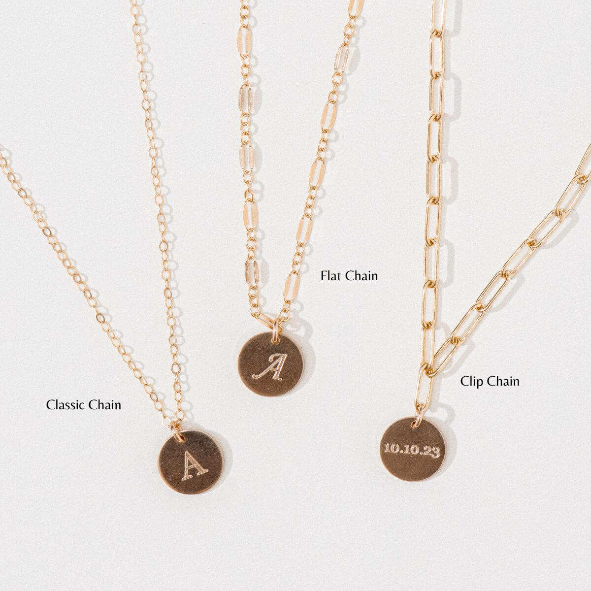 Gold Circle Engraved Necklace