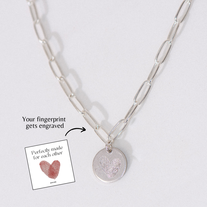 Small Silver Fingerprint Necklace