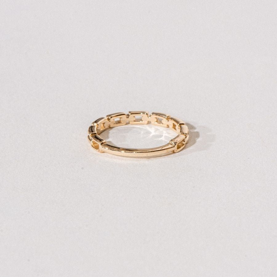 14K Solid Gold Chain Link Ring
