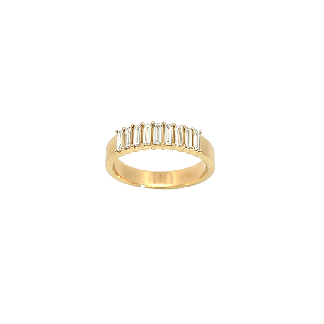 14K Solid Gold Diamond Baguette Ring