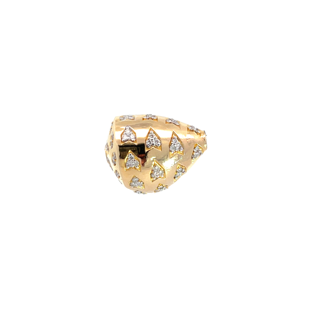 14K Solid Gold Cone Shell Diamond Charm