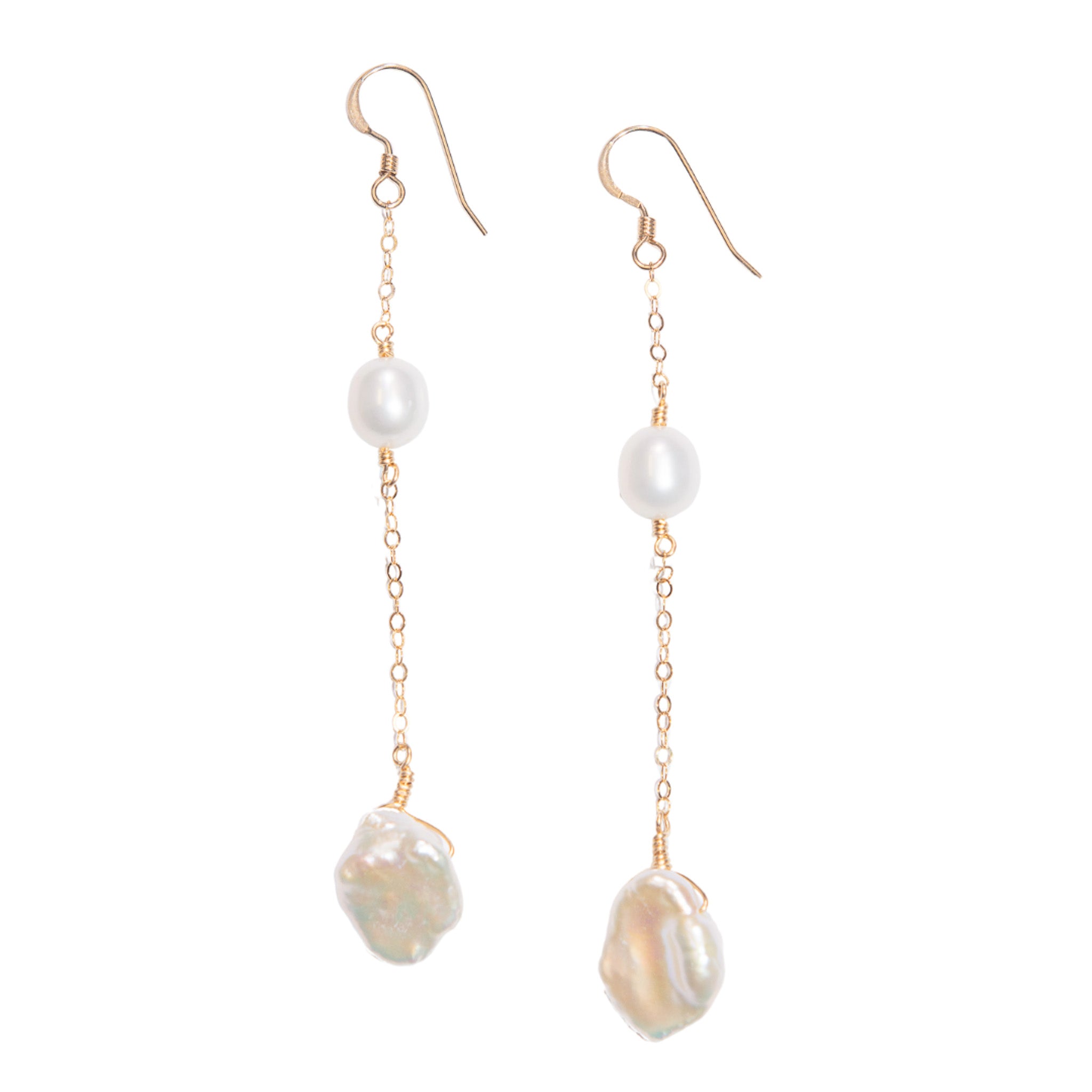 14K Yellow Gold Fill Alyssa Pearl Earrings