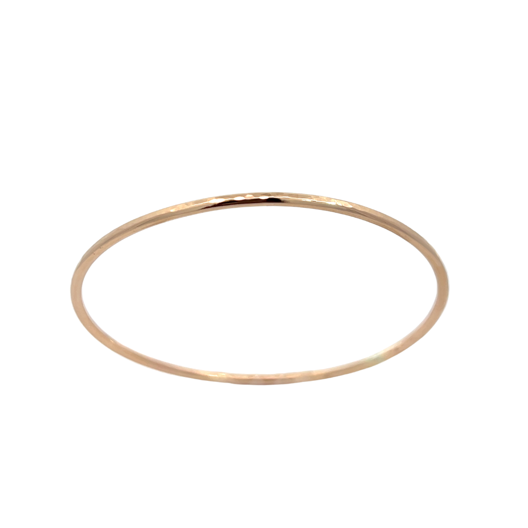 14K Gold Fill Hammered Bangle