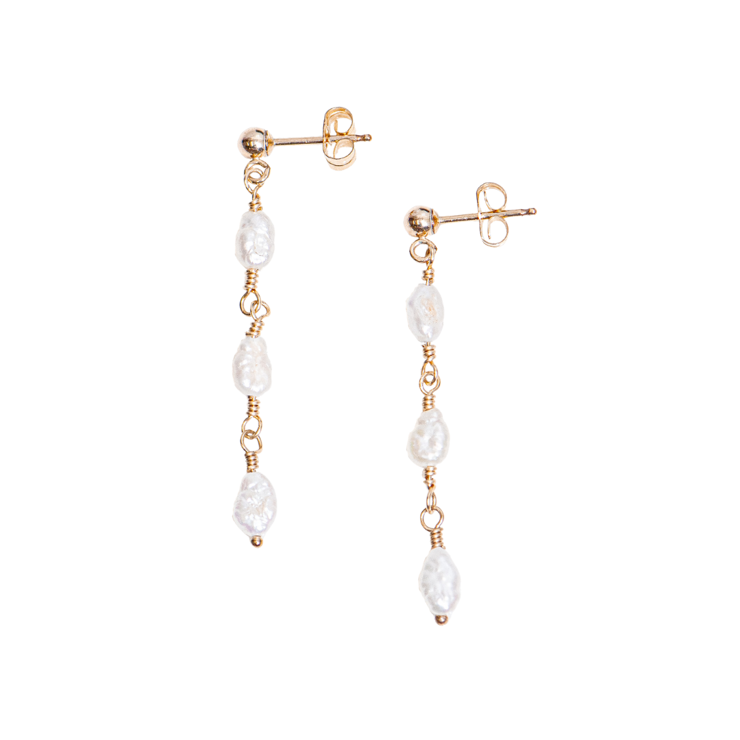 14K Gold Fill Sophia Pearl Earrings