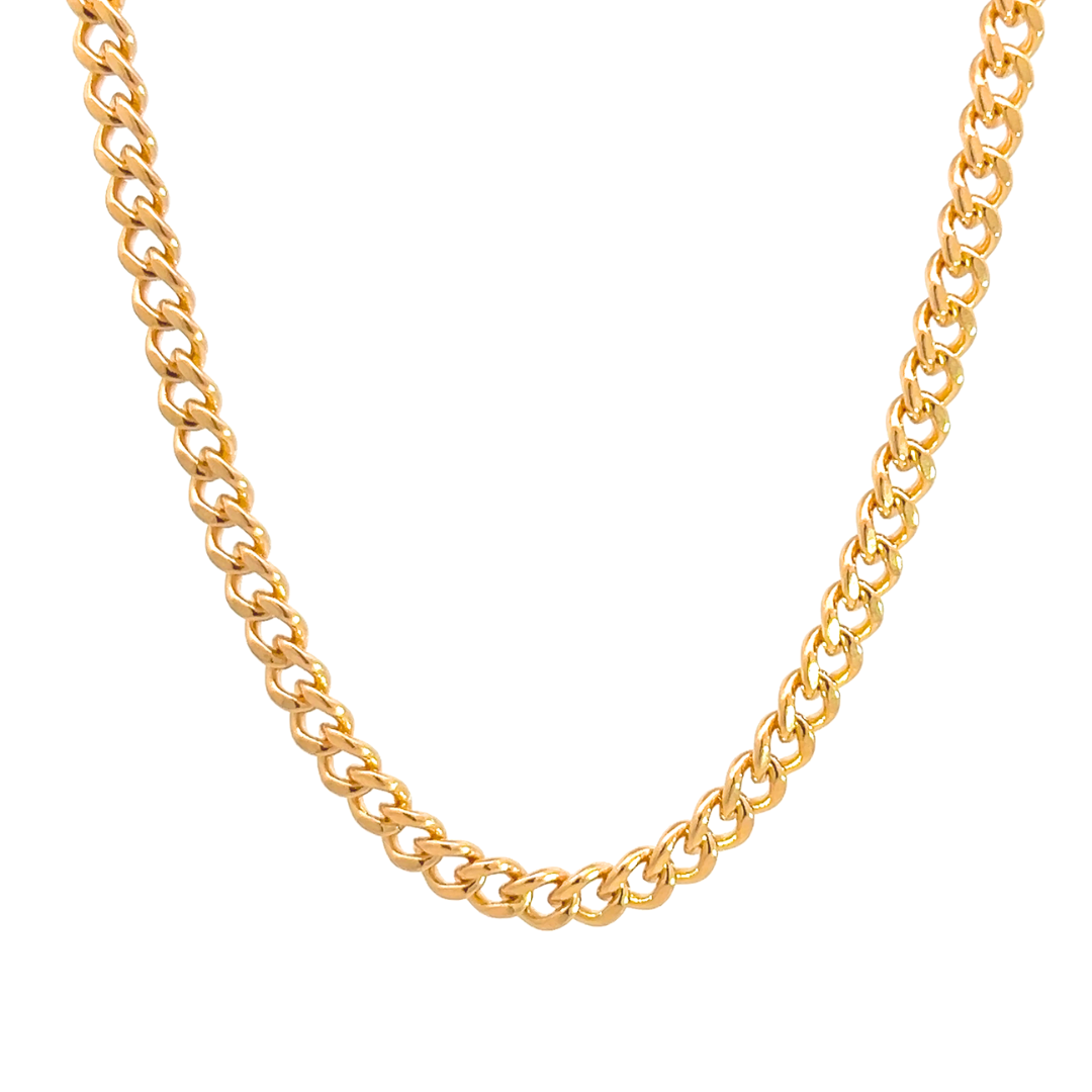 14K Gold Fill Thick Curb Chain Necklace