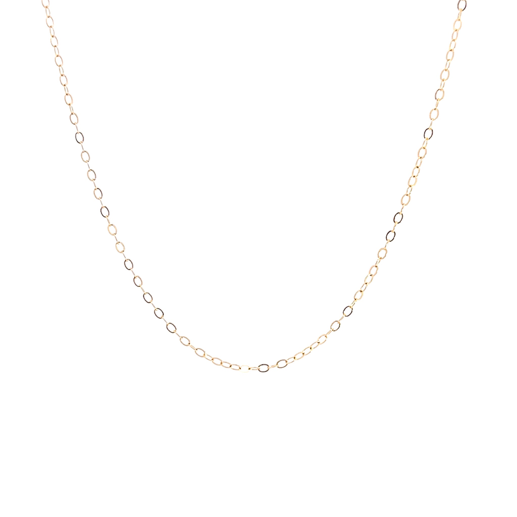 14K Solid Gold Classic Chain Necklace 