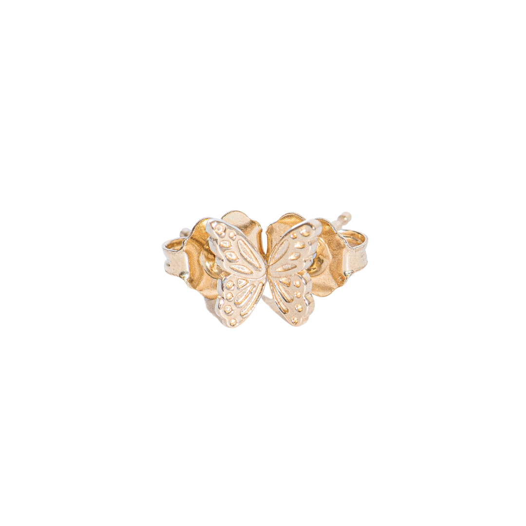 14K Butterfly Studs