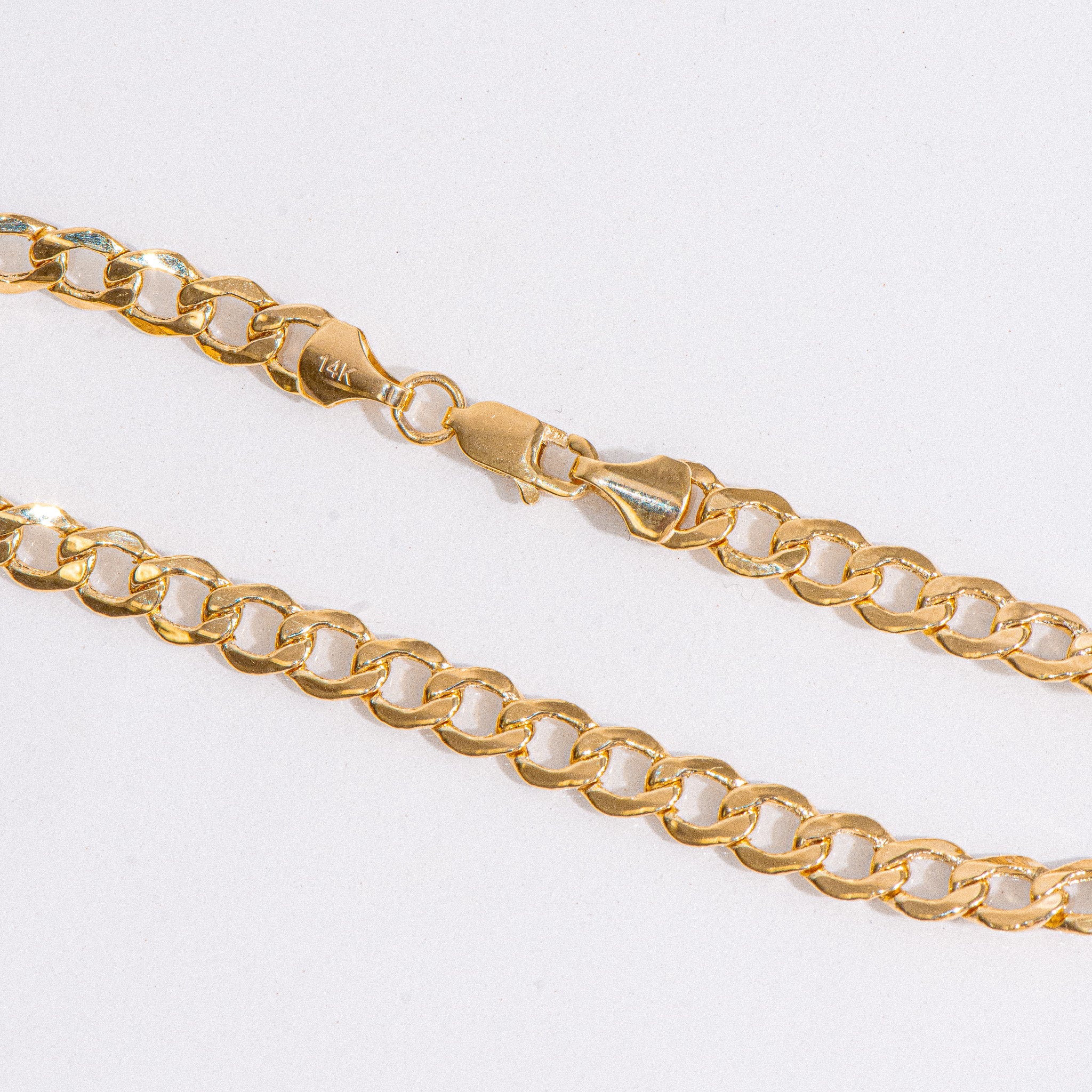 14K Hollow Curb Chain Bracelet