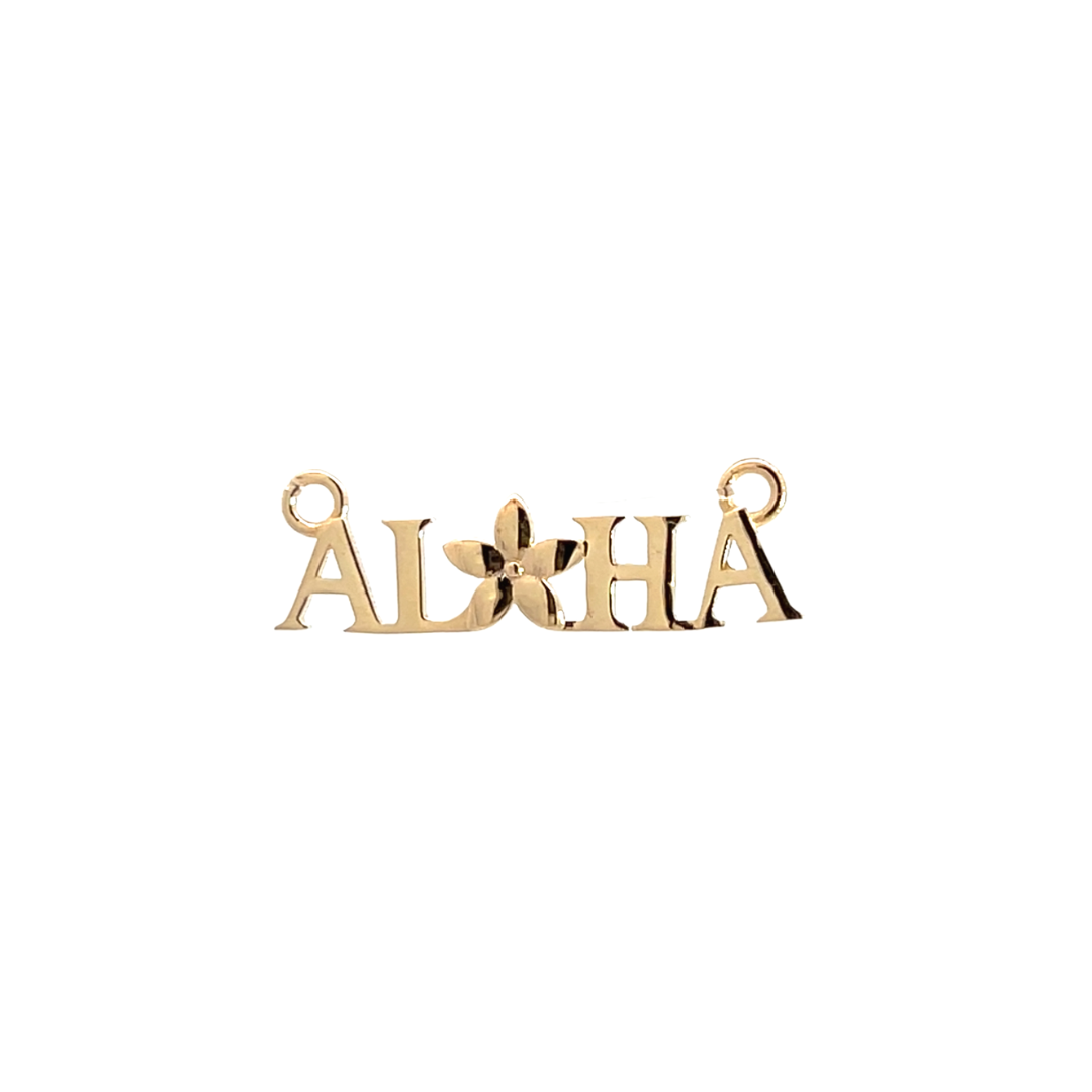 14K Solid Gold Aloha Charm