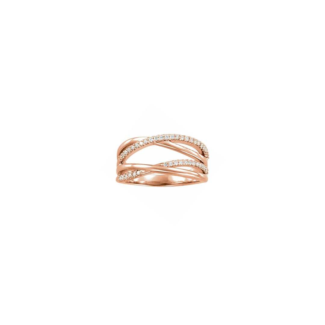 Diamond Dome Criss Cross Ring