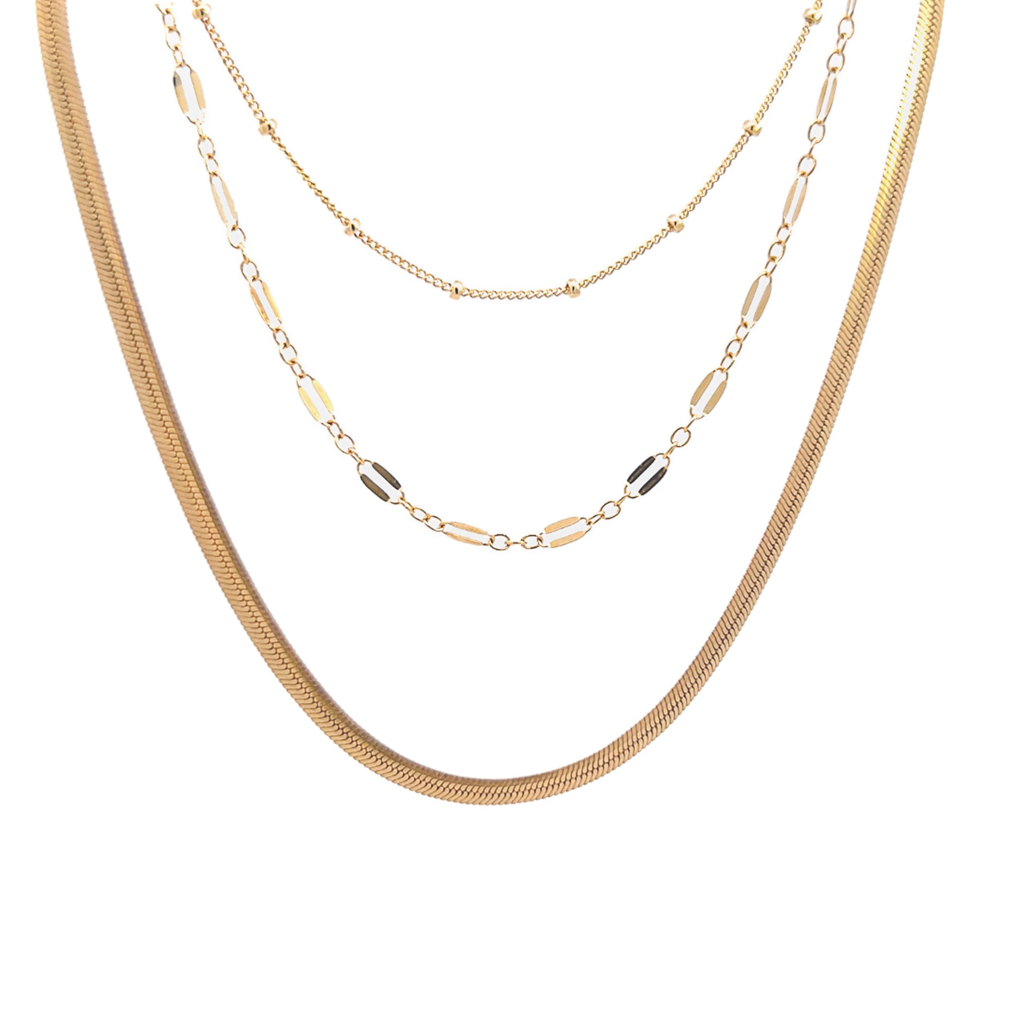 14K Gold Fill Classic Layered Necklace Set