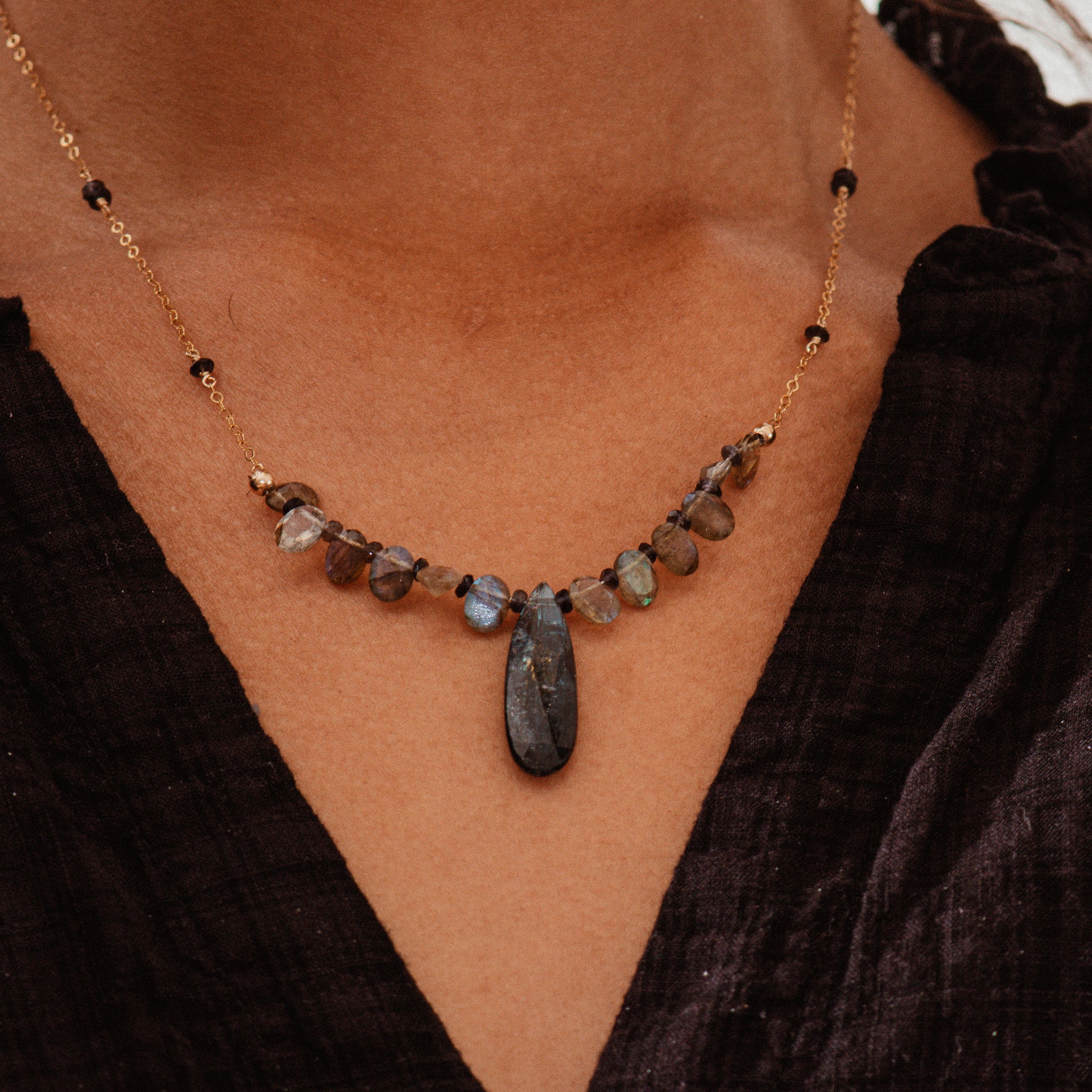 Midnight Kyanite & Labradorite Necklace