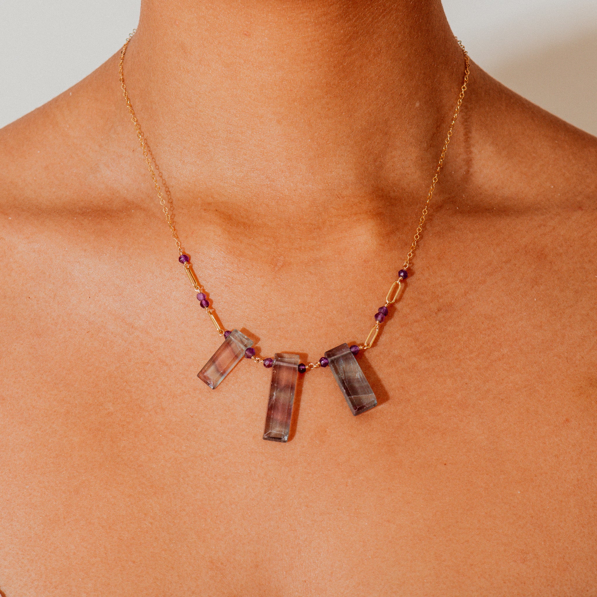 Fluorite Inset Necklace