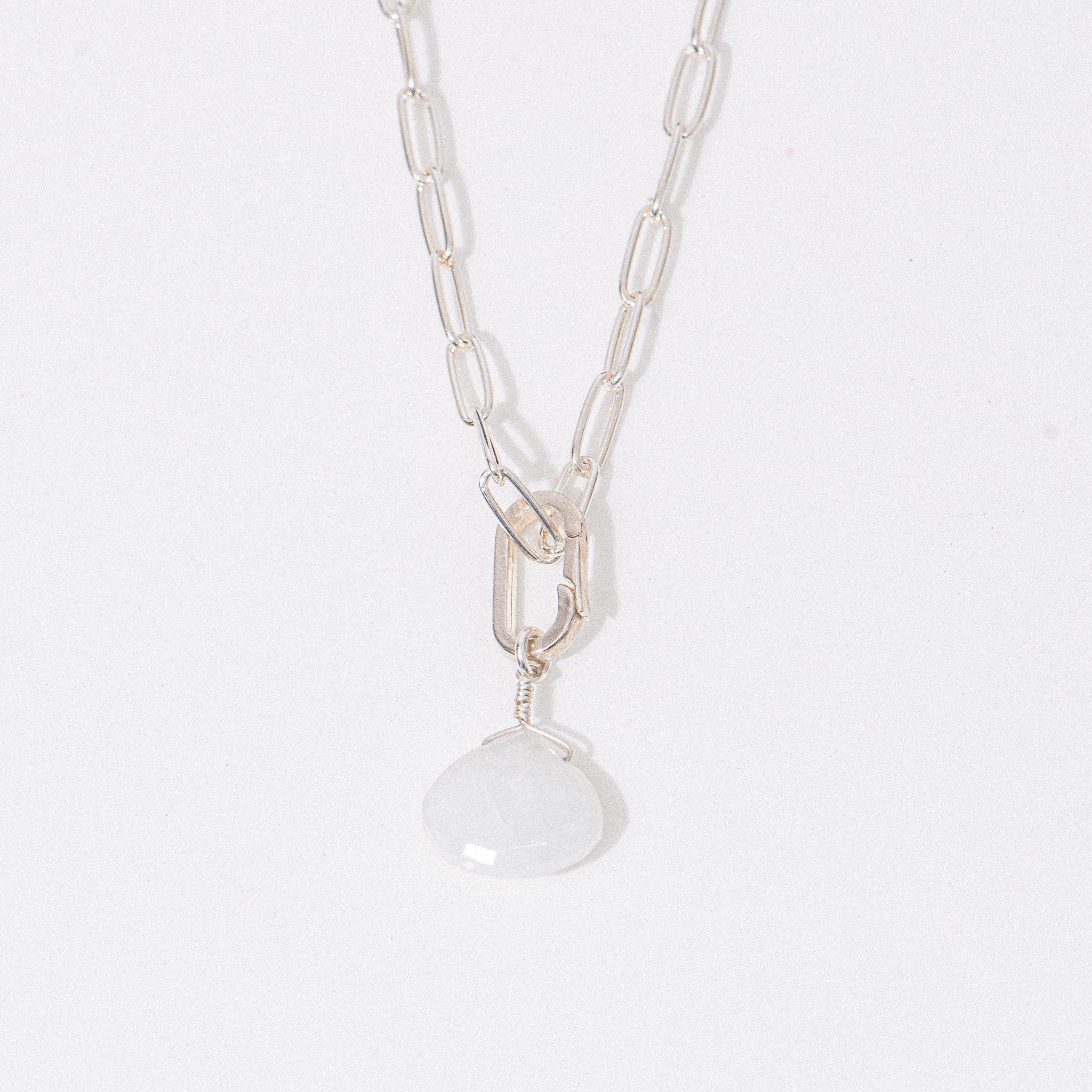 Silver Moonstone Bail Necklace