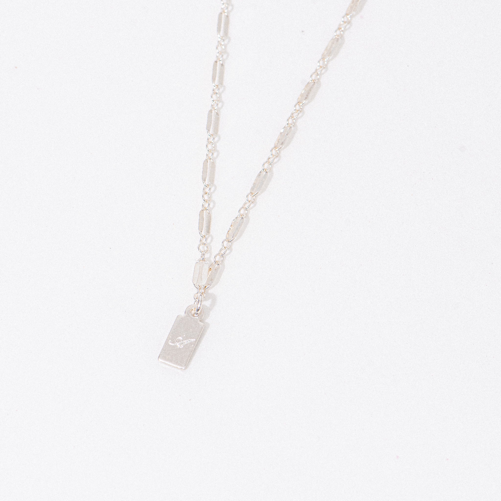 Silver Fancy Engraved 'A' Necklace