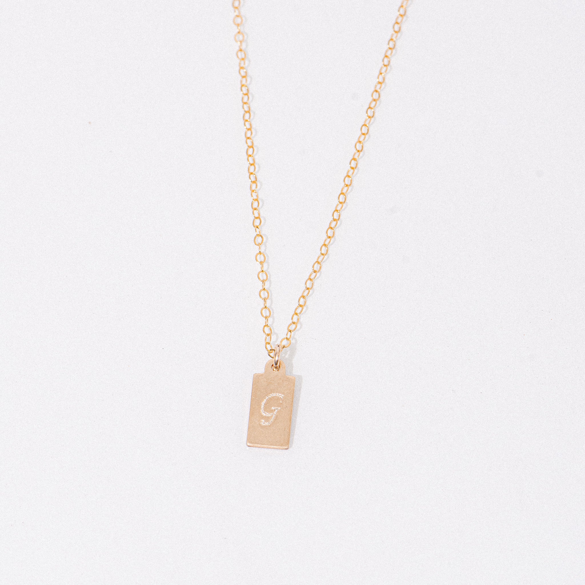 Gold Engraved 'G' Necklace
