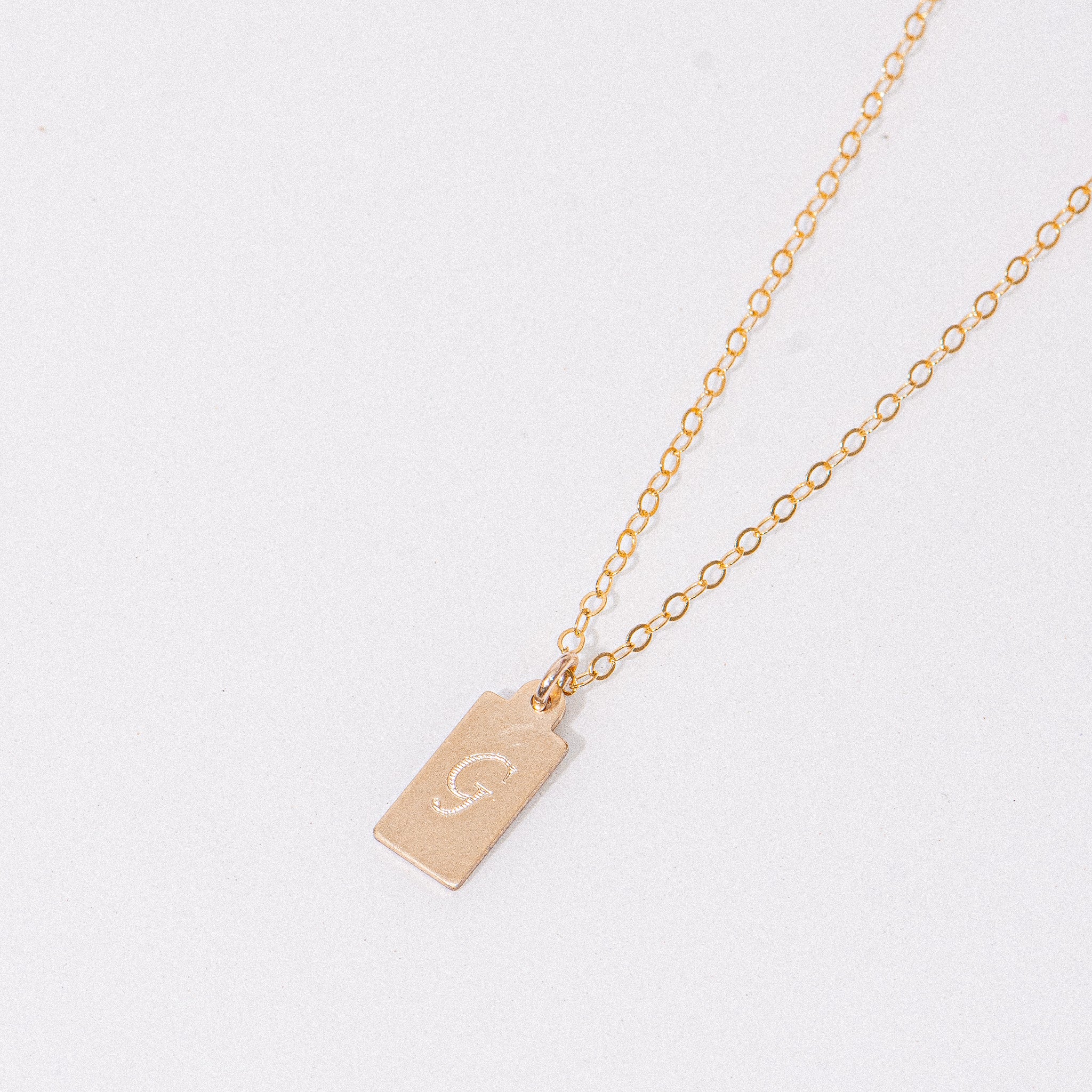 Gold Engraved 'G' Necklace