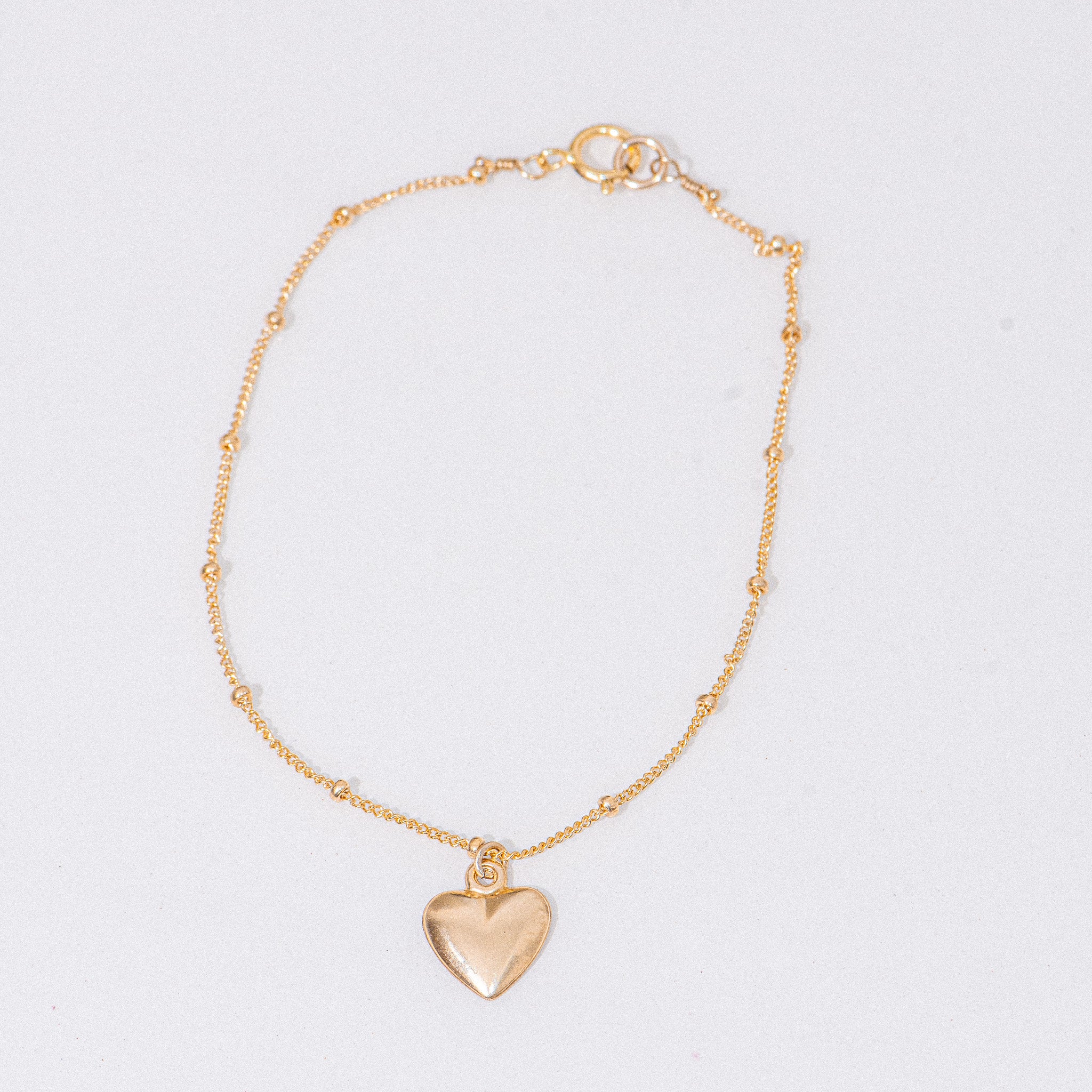 Gold Beaded Heart Bracelet