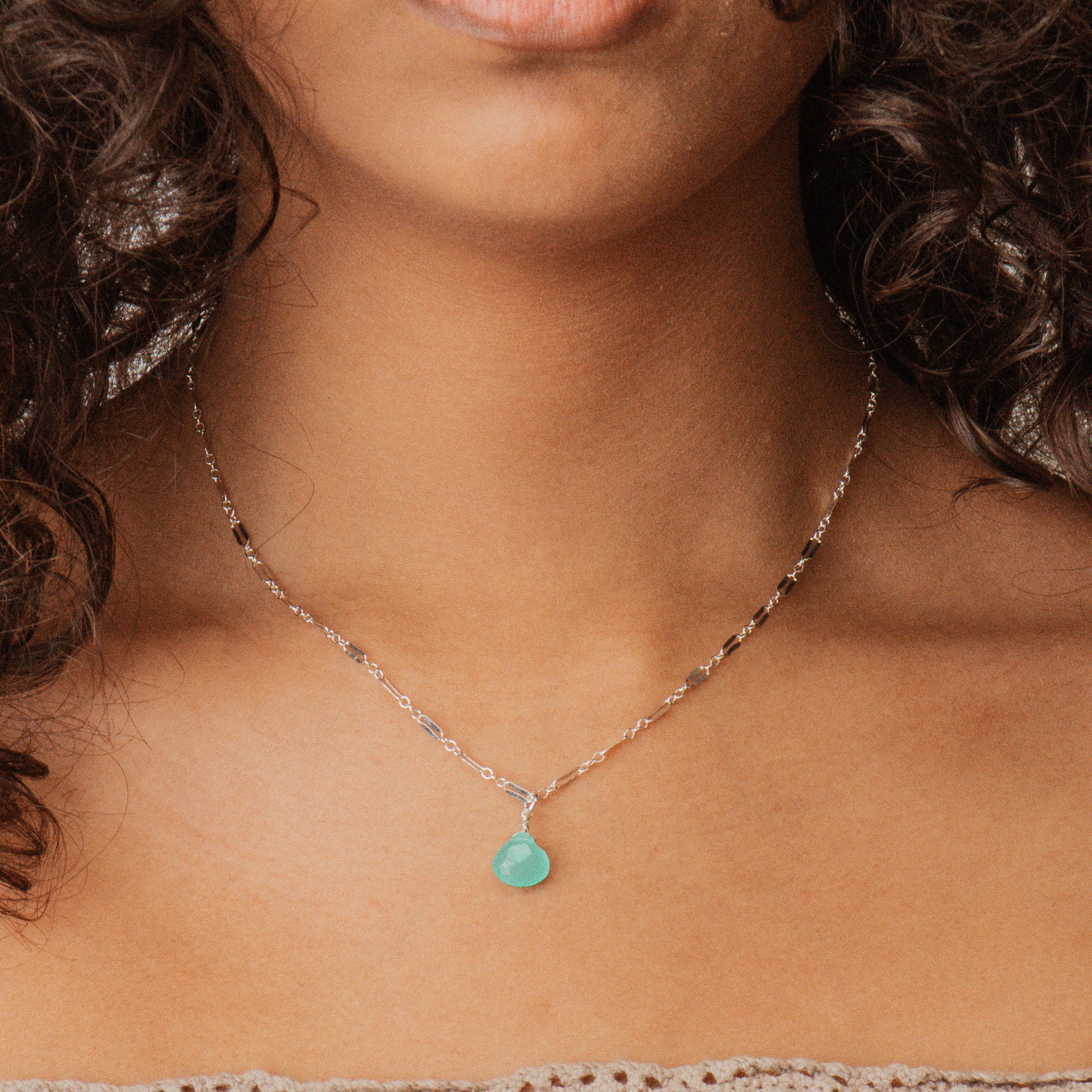 Silver Chalcedony Necklace