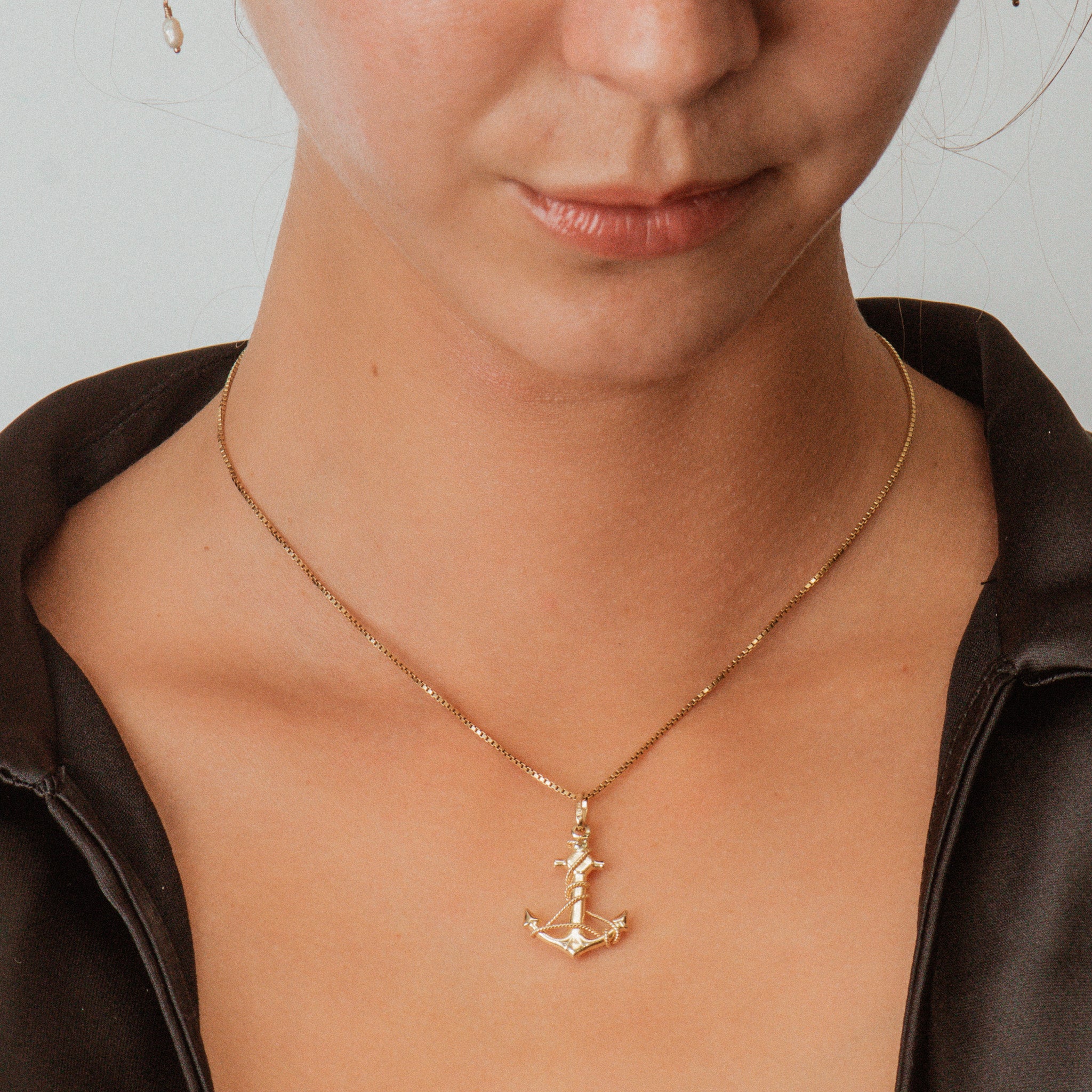 14k Yellow Gold Necklace with Bail Charm