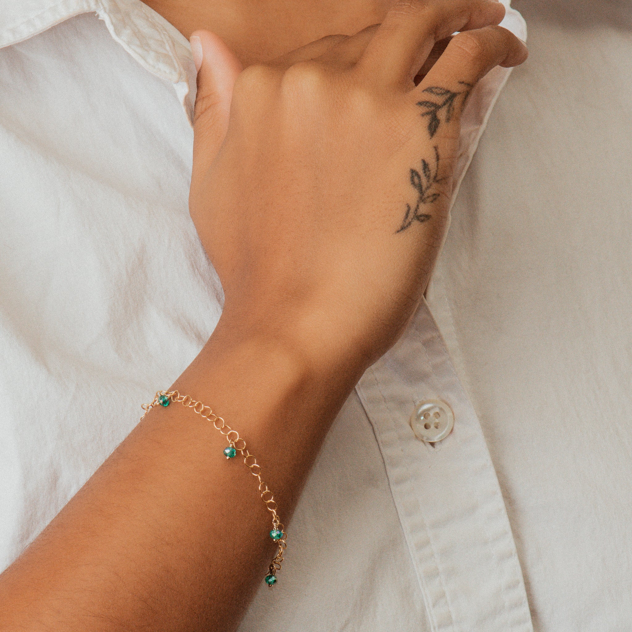 Gold Chinese Turquoise Gemstone Bracelet