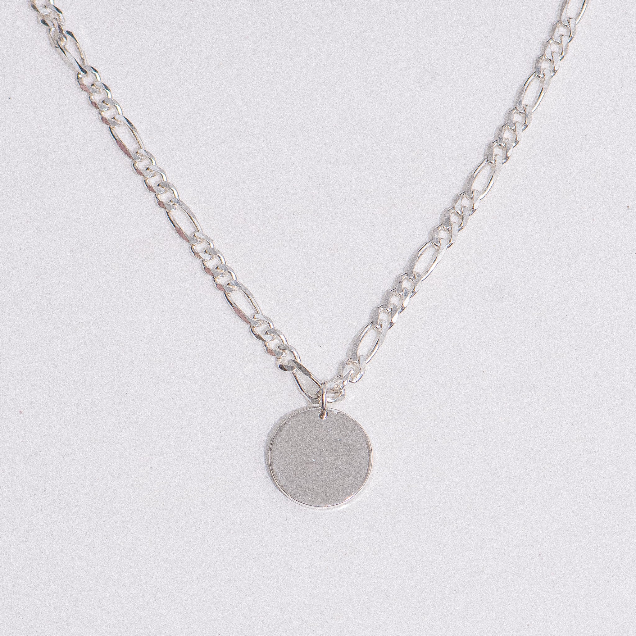 Small Engraveable Circle Charm Necklace