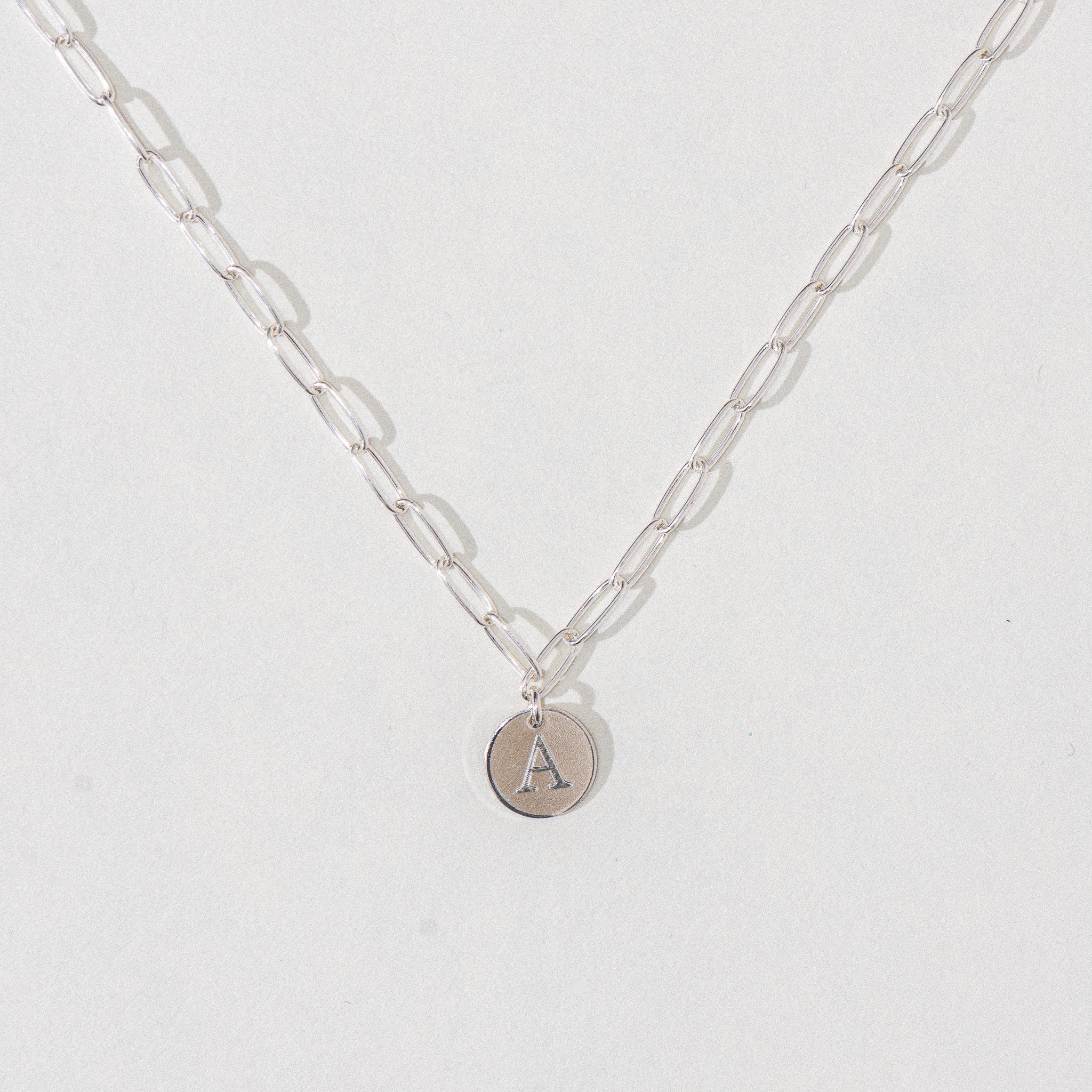 Silver Circle Engraved Necklace