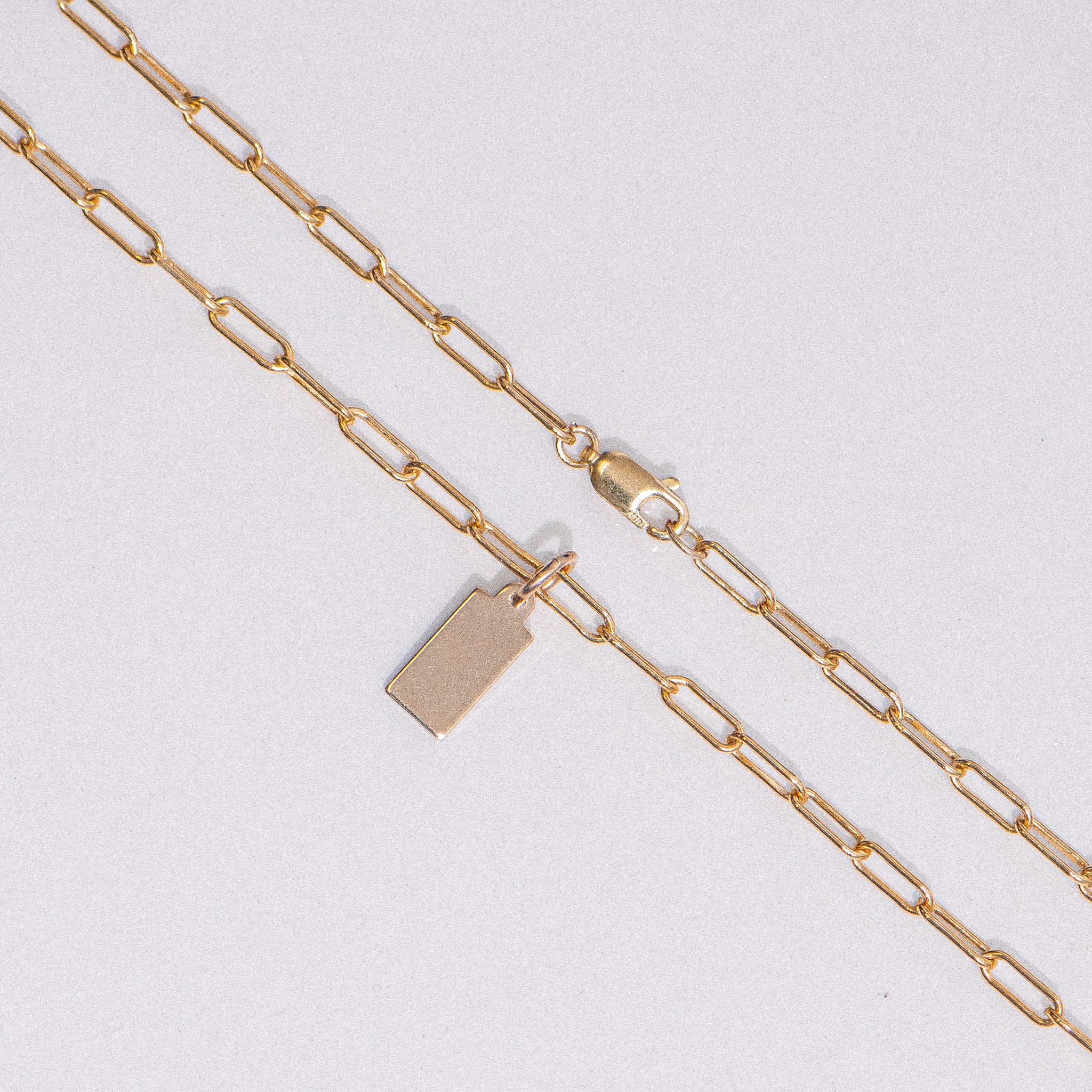 Tag Pendant Engraveable Clip Chain Necklace