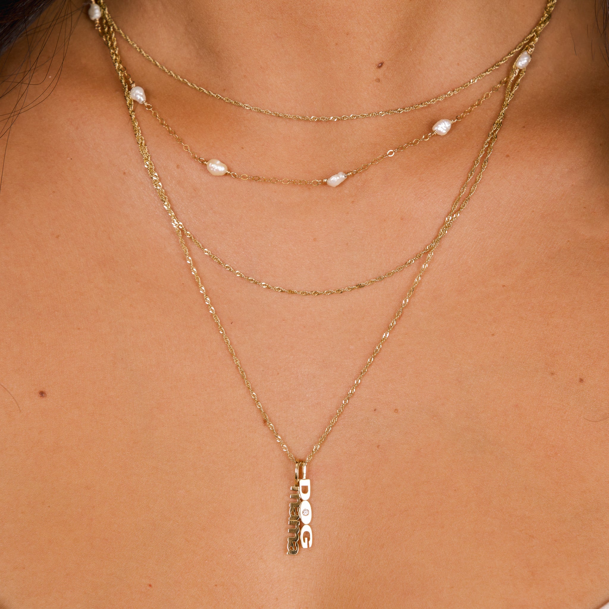 14K Gold Fill Ishtar Necklace layered. Water proof and tarnish proof. 