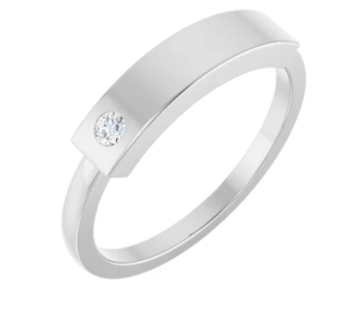 Sterling Silver Natural Diamond Stackable Ring