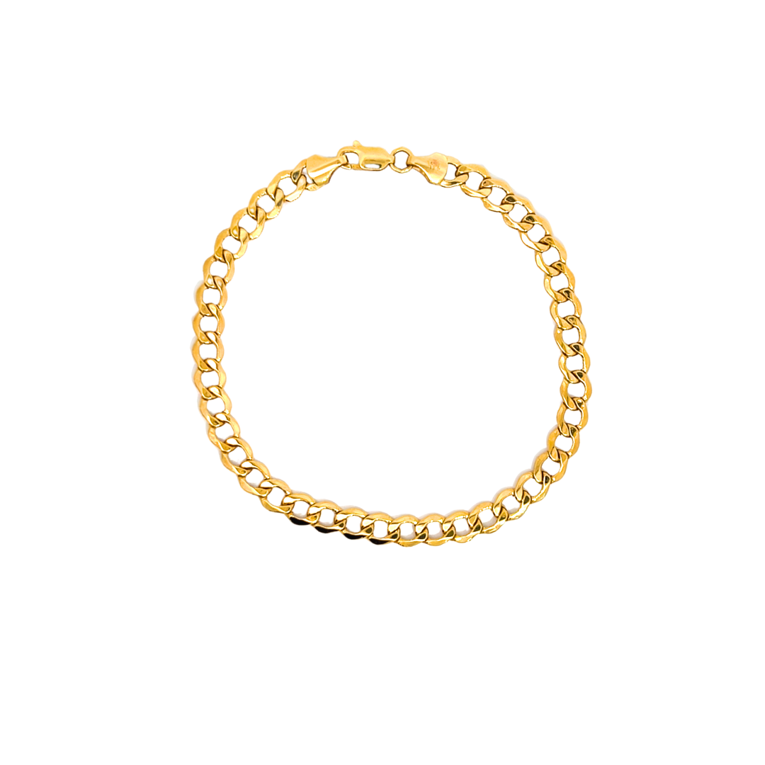 14K Hollow Curb Chain Bracelet