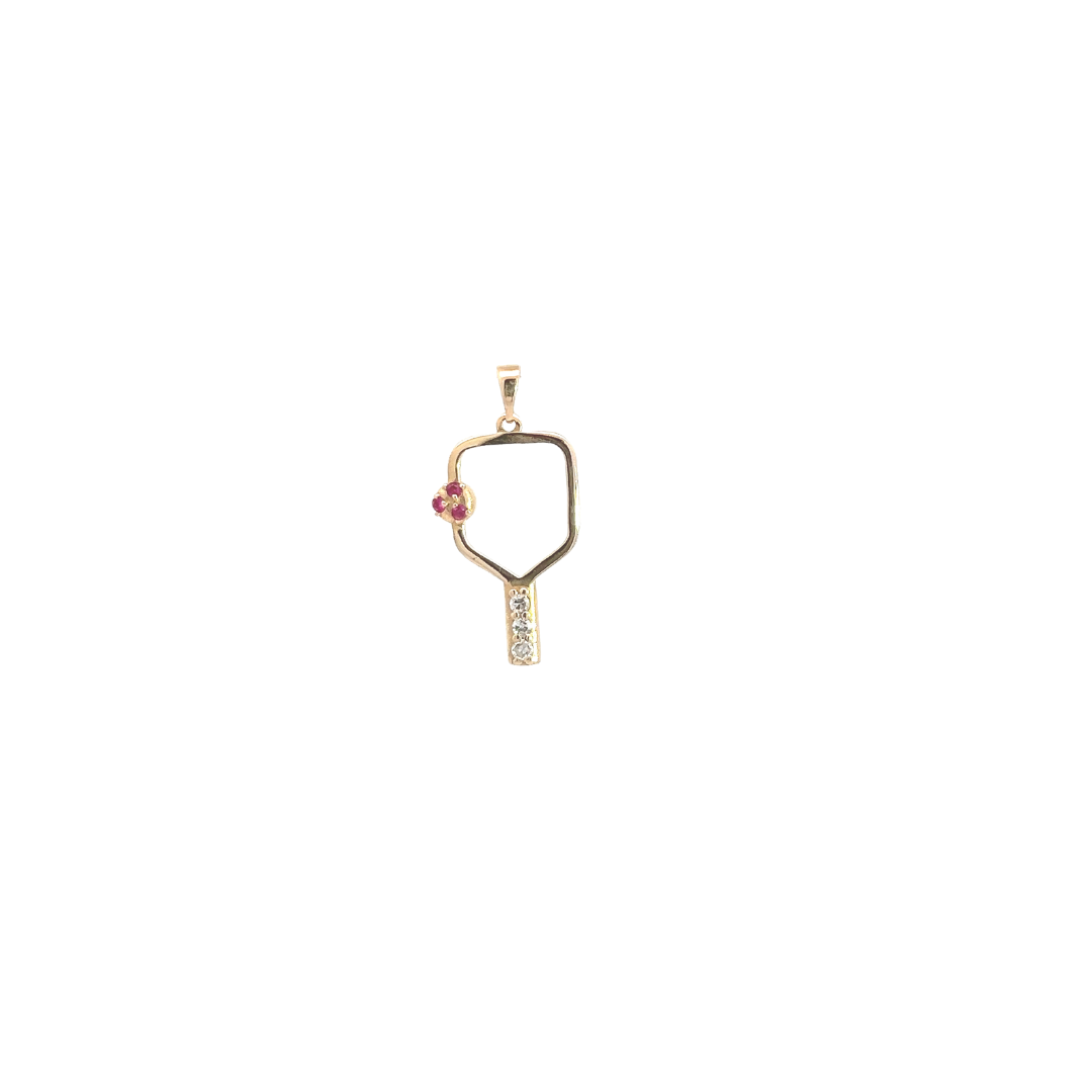 14K Yellow Gold Pickleball Pendant