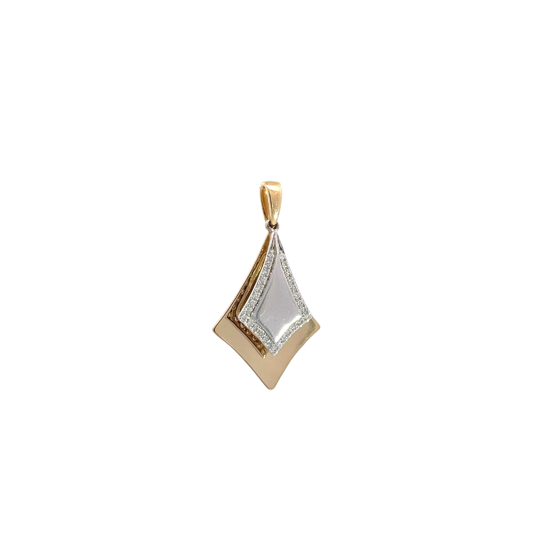 18K Yellow and White Gold Diamond Kite Charm