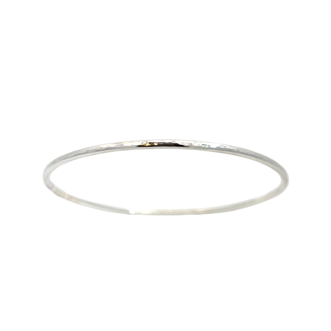 Sterling Silver Hammered Bangle