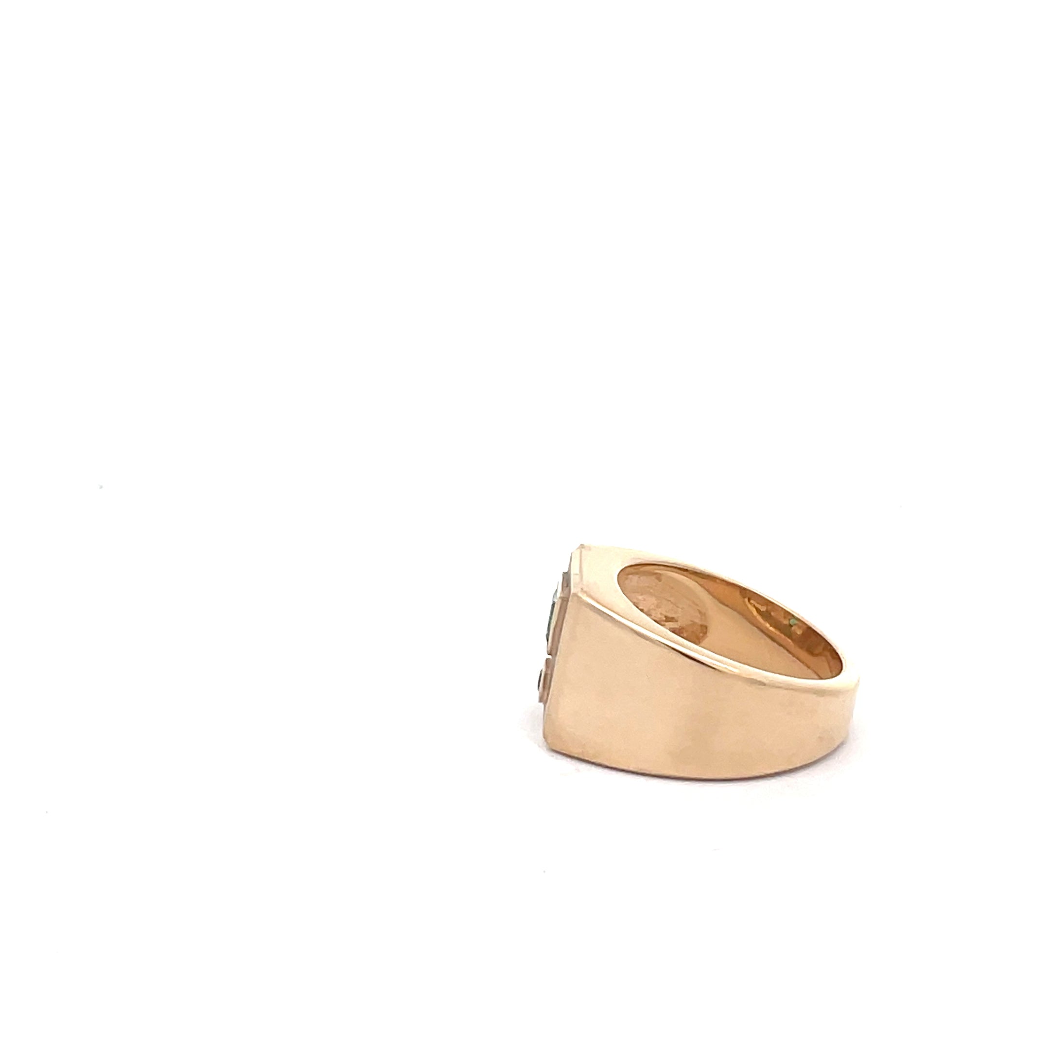 14K Yellow Gold Exclamation Point Emerald Ring