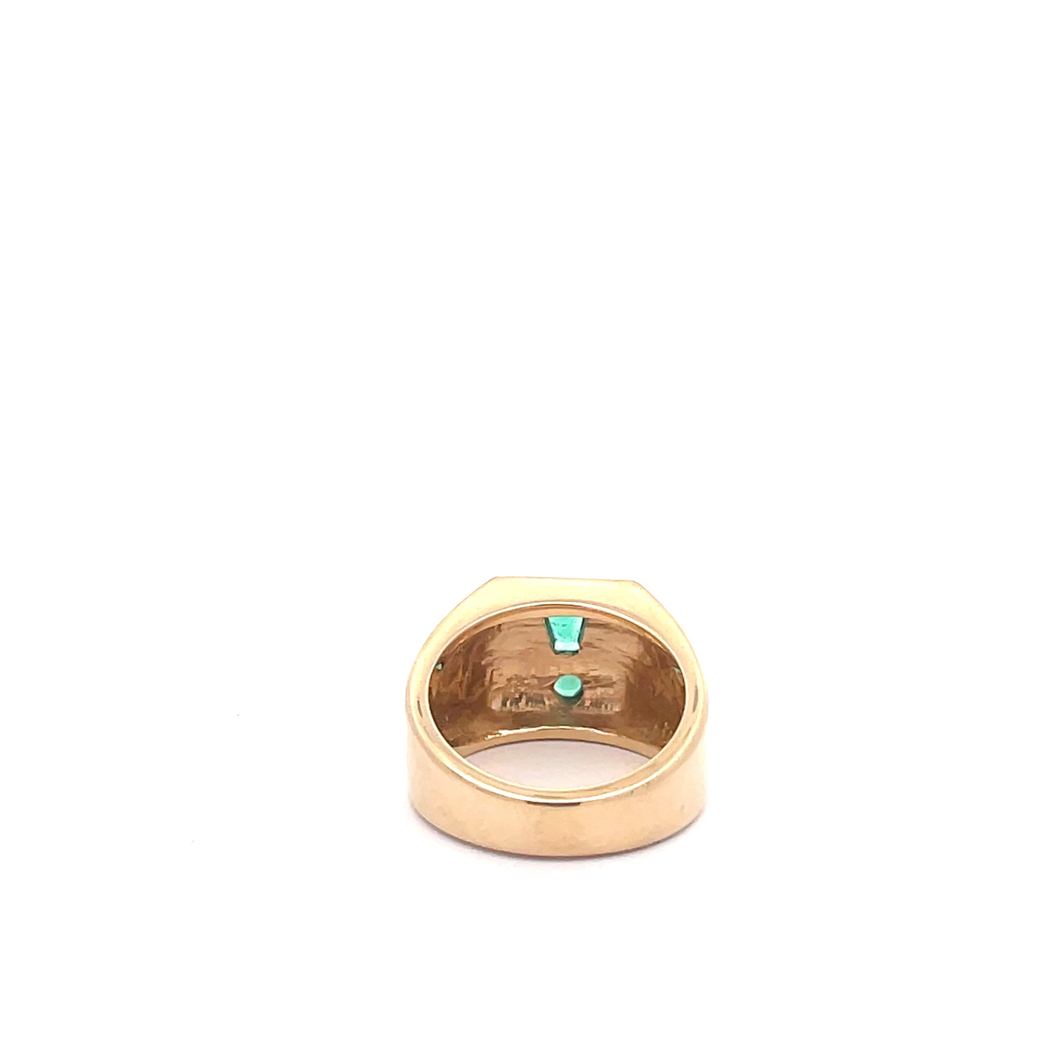 14K Yellow Gold Exclamation Point Emerald Ring
