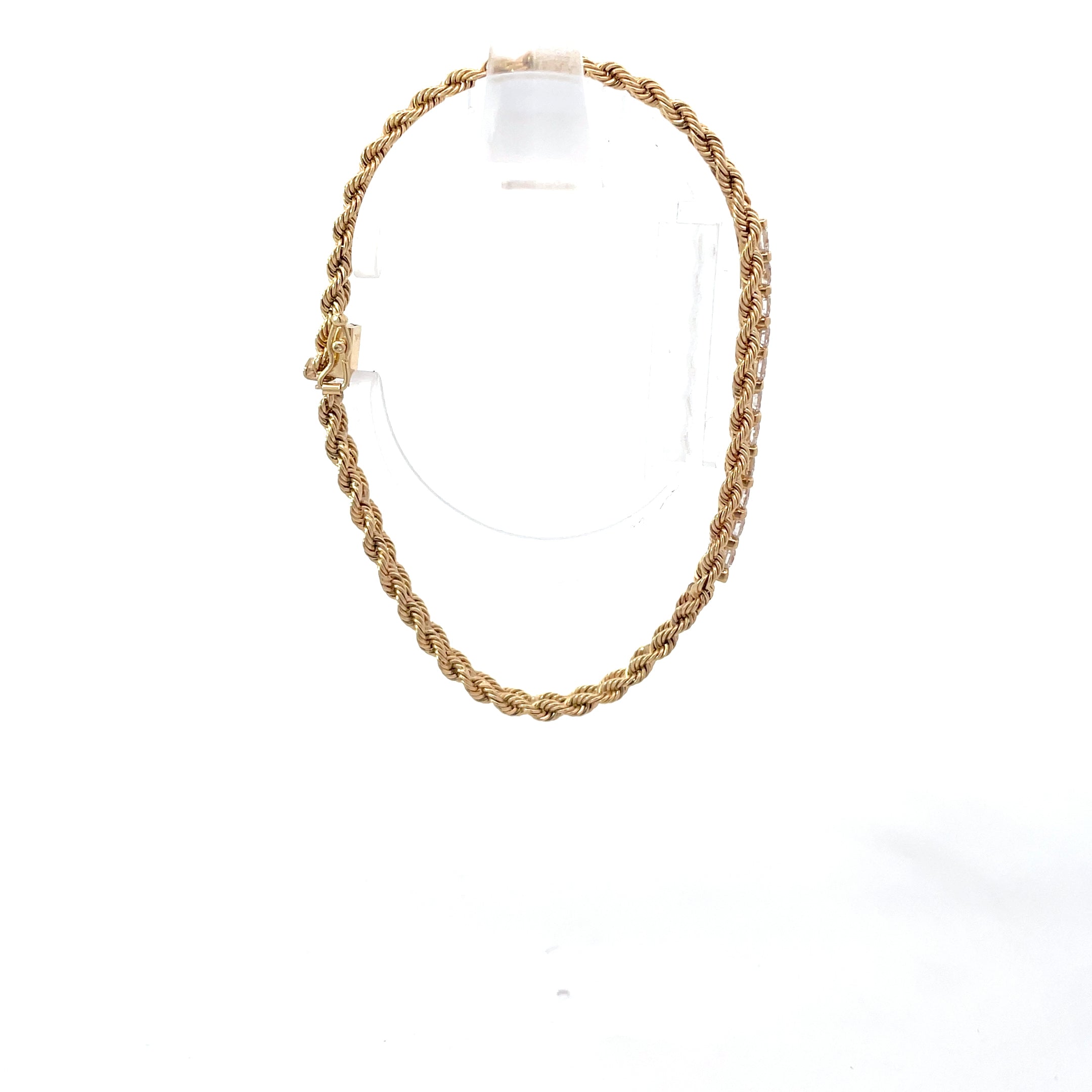 14K Yellow Gold Double Rope Diamond Bracelet