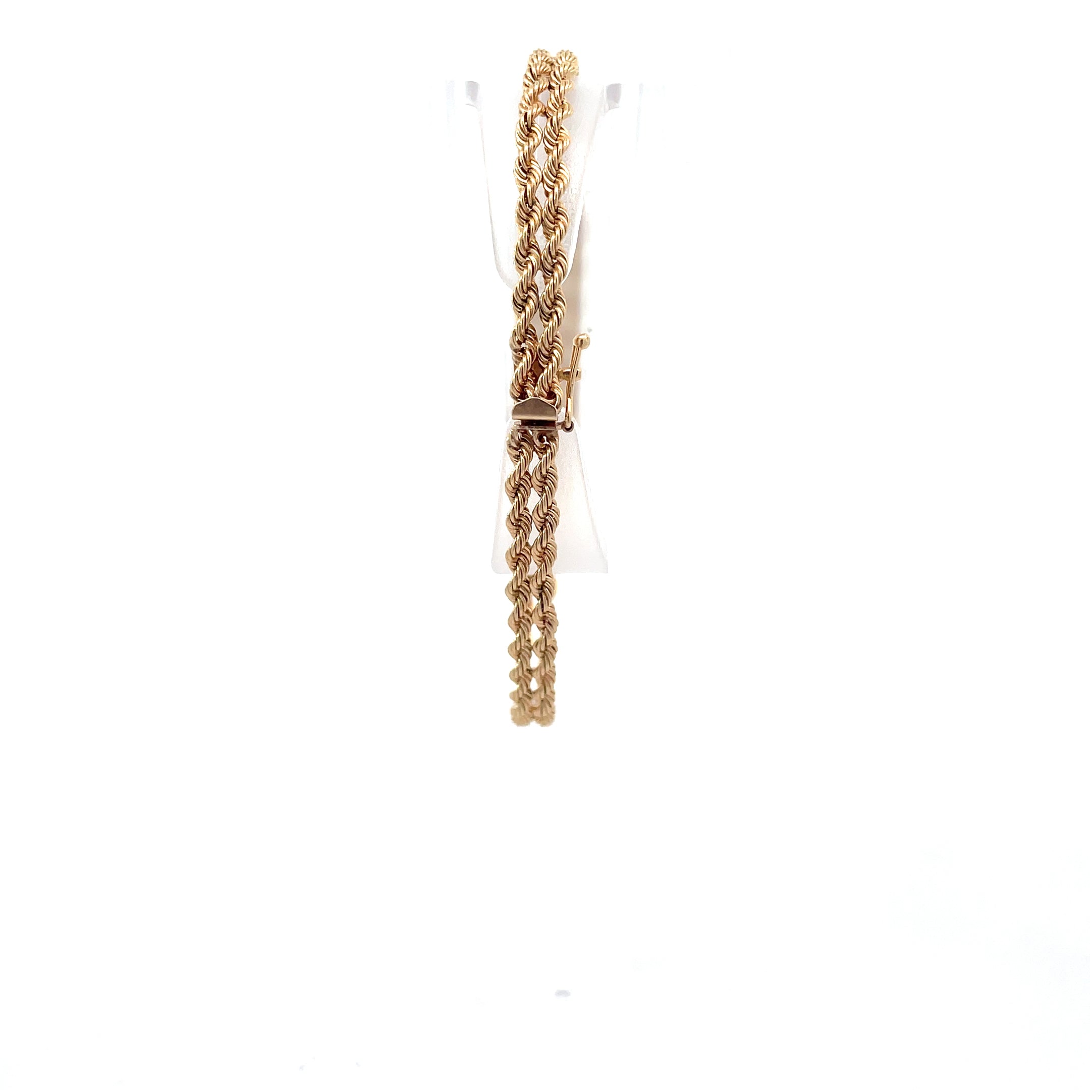 14K Yellow Gold Double Rope Diamond Bracelet