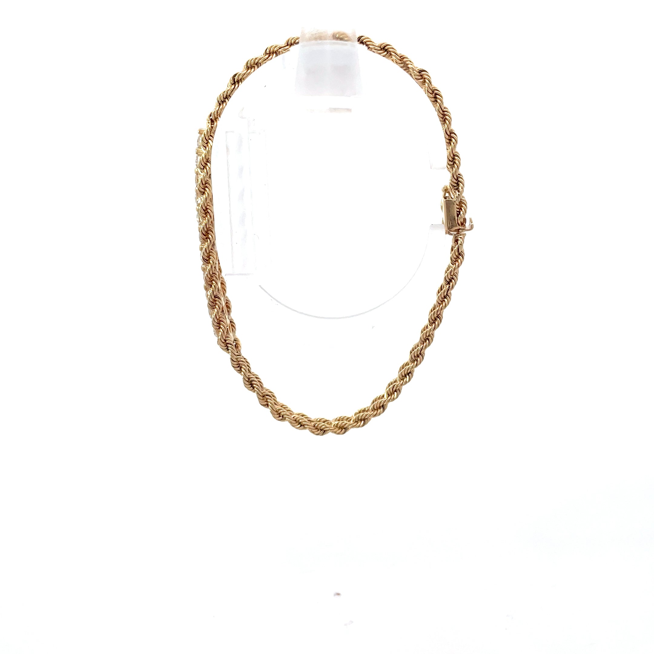 14K Yellow Gold Double Rope Diamond Bracelet