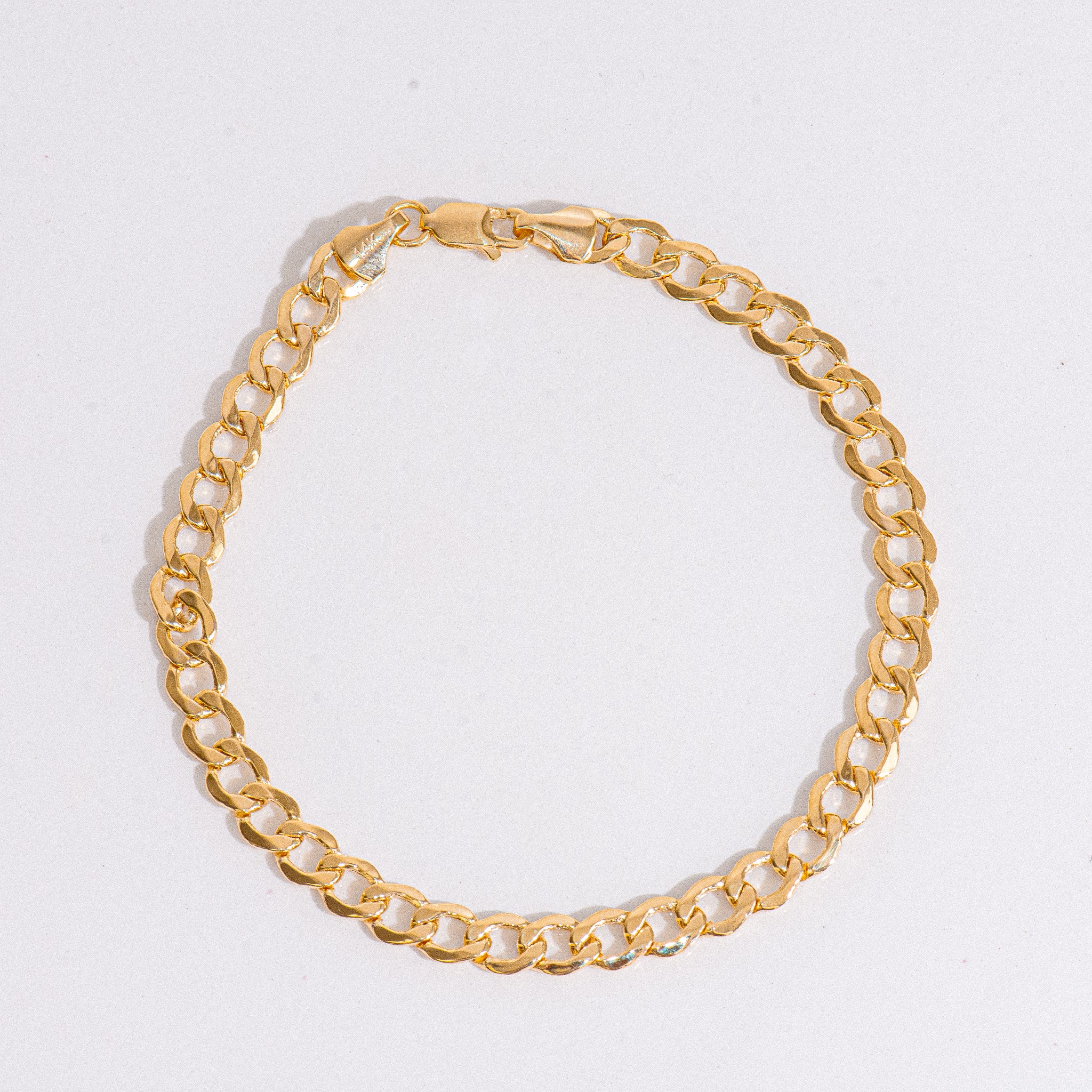 14K Hollow Curb Chain Bracelet