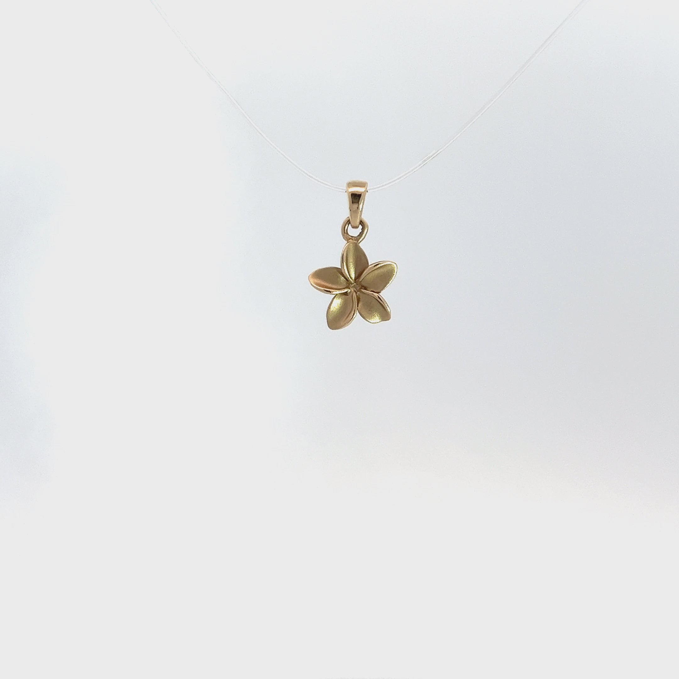 14K Yellow Gold Smooth Plumeria Pendants