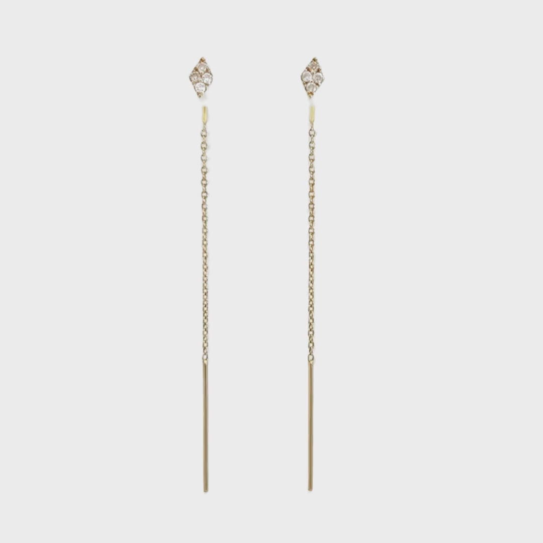 14K Diamond Ear Threader