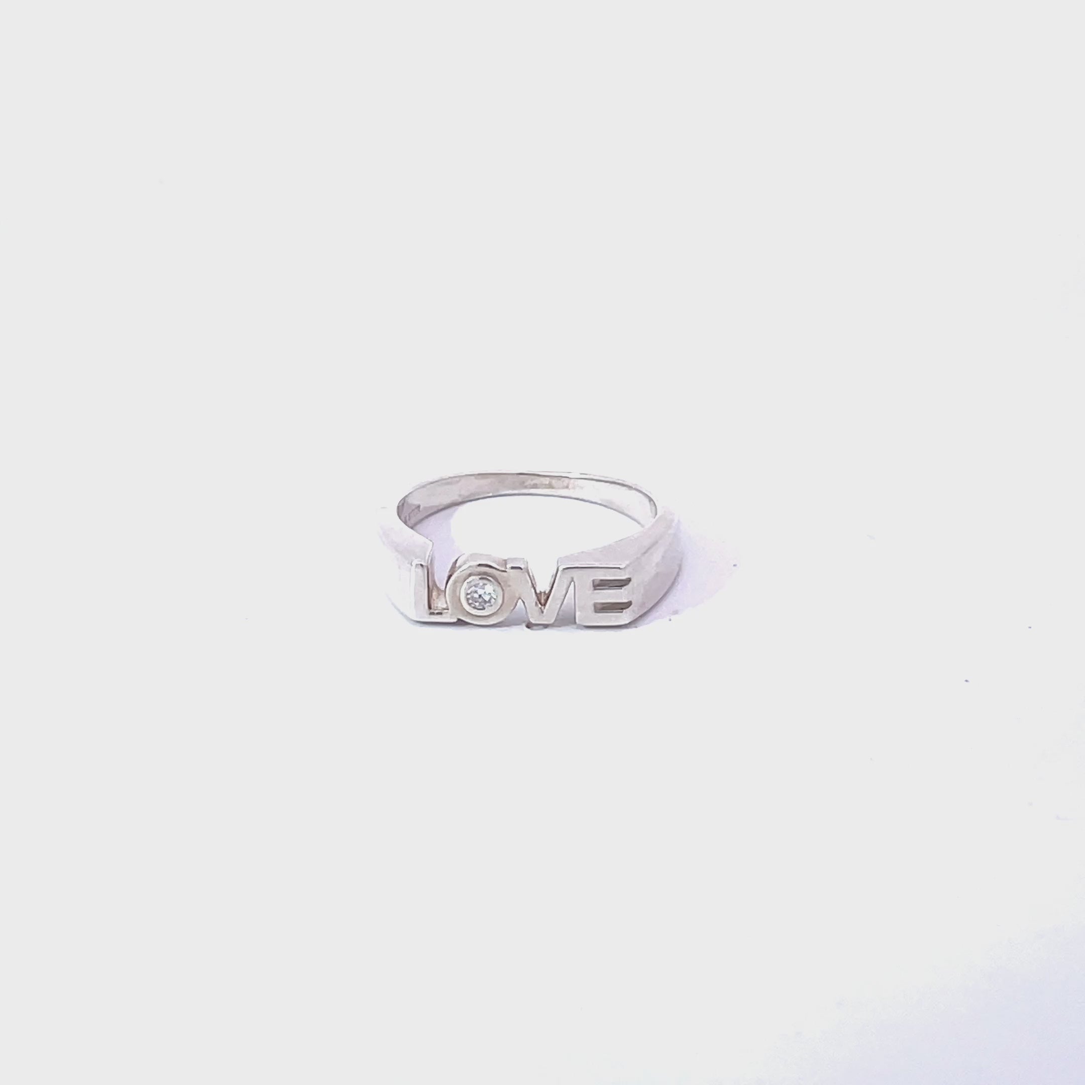 Sterling Silver .03 CT Natural Diamond Love Ring