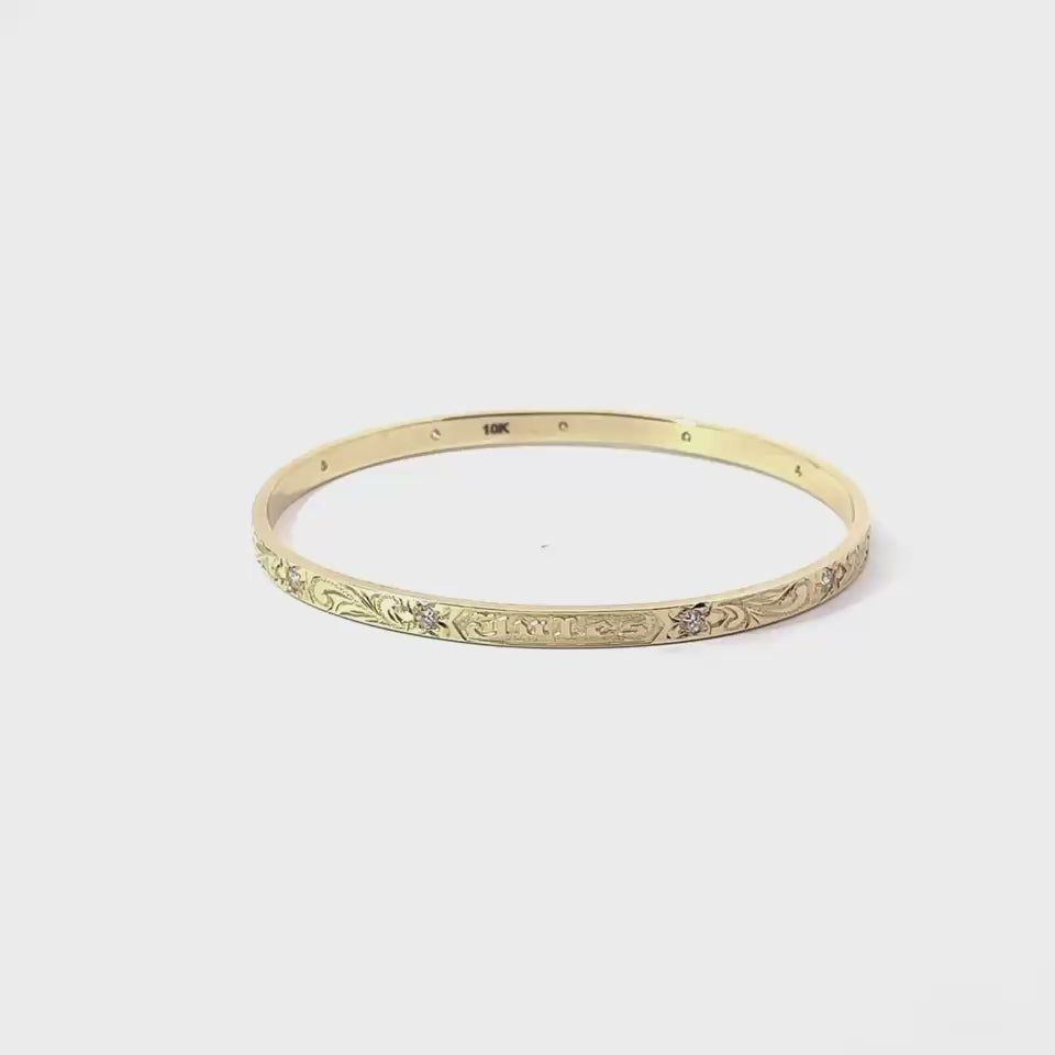 Hawaiian Heirloom Diamond Bangle - Brilliant Eleven