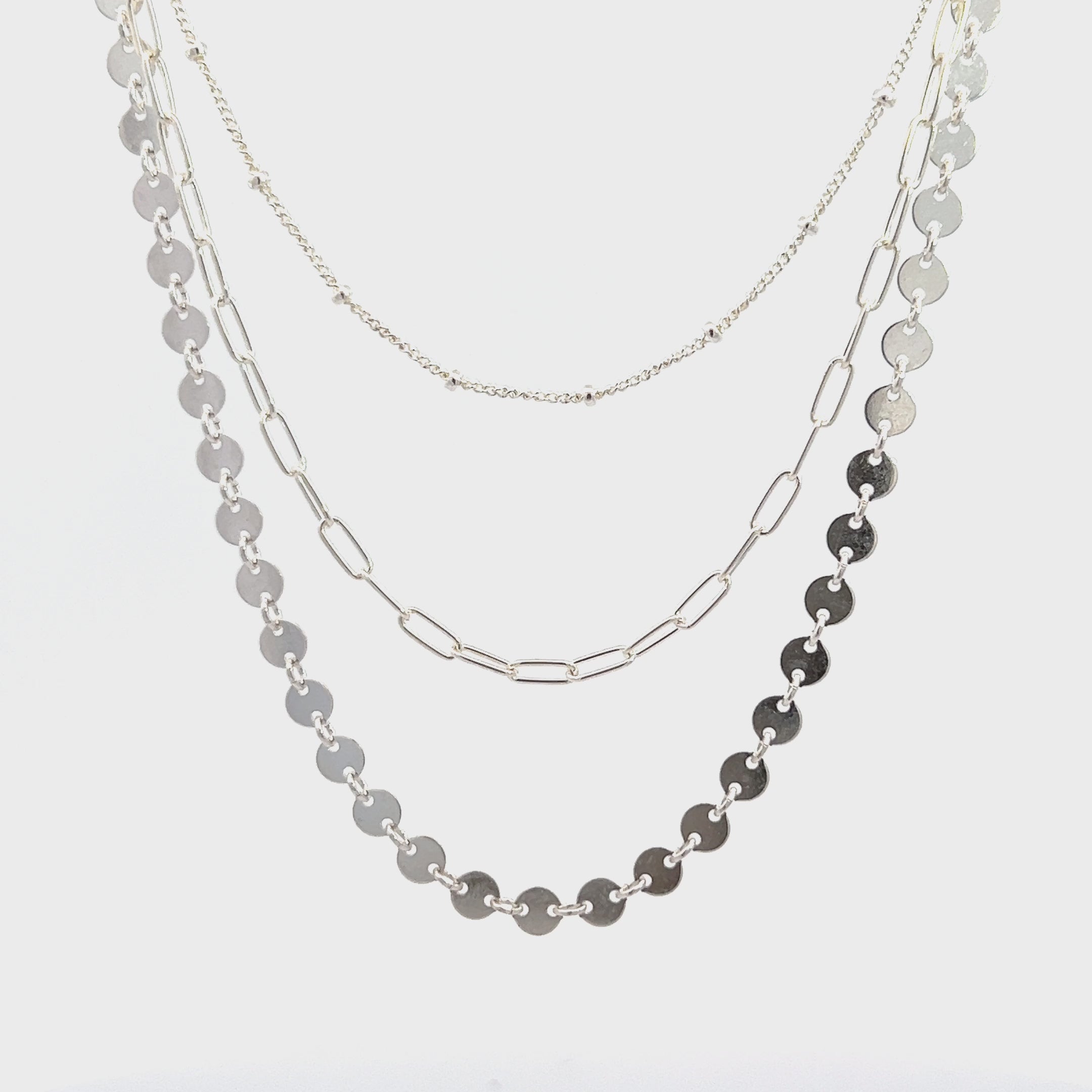 Silver Necklace Layer Set