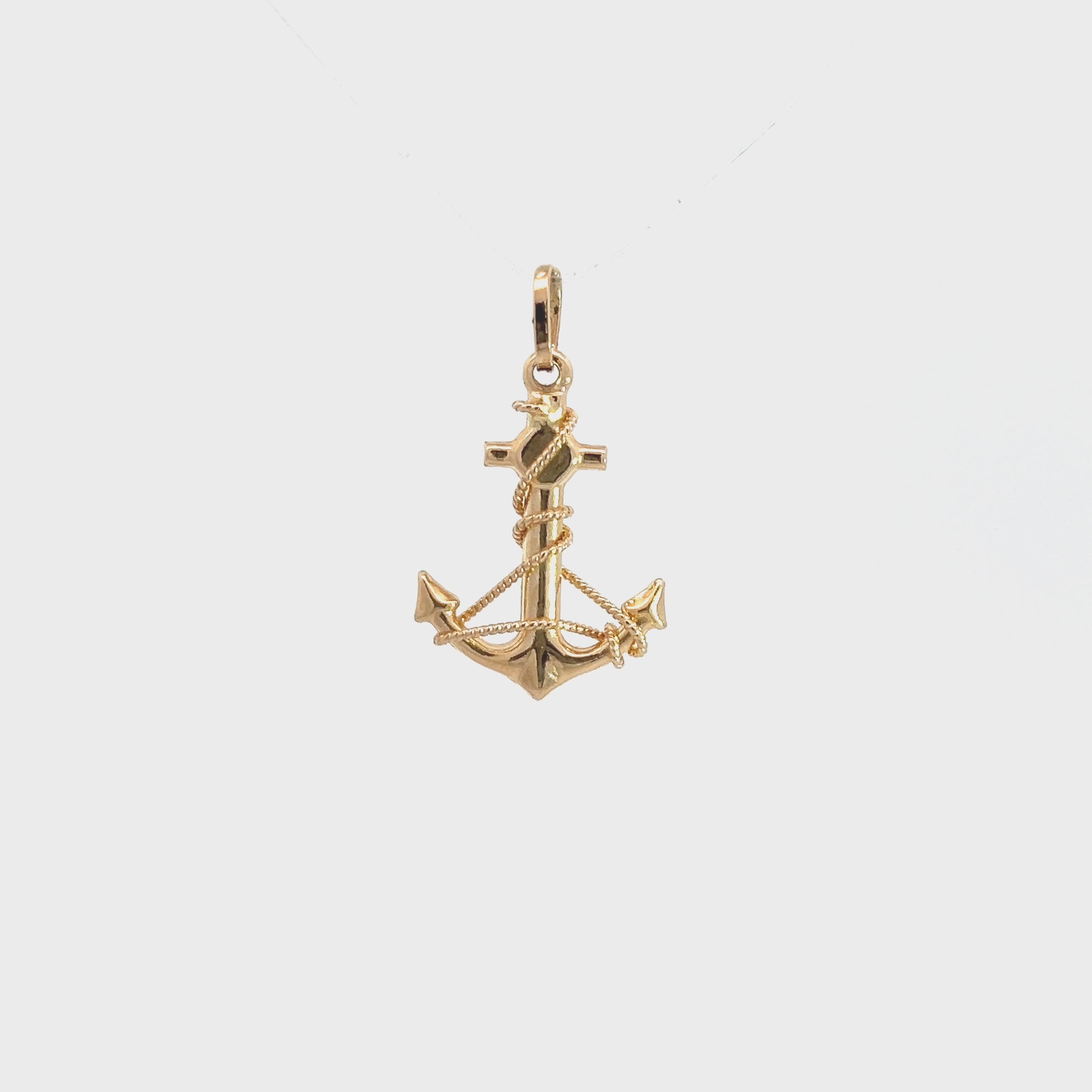 14k Yellow Gold Anchor Pendant