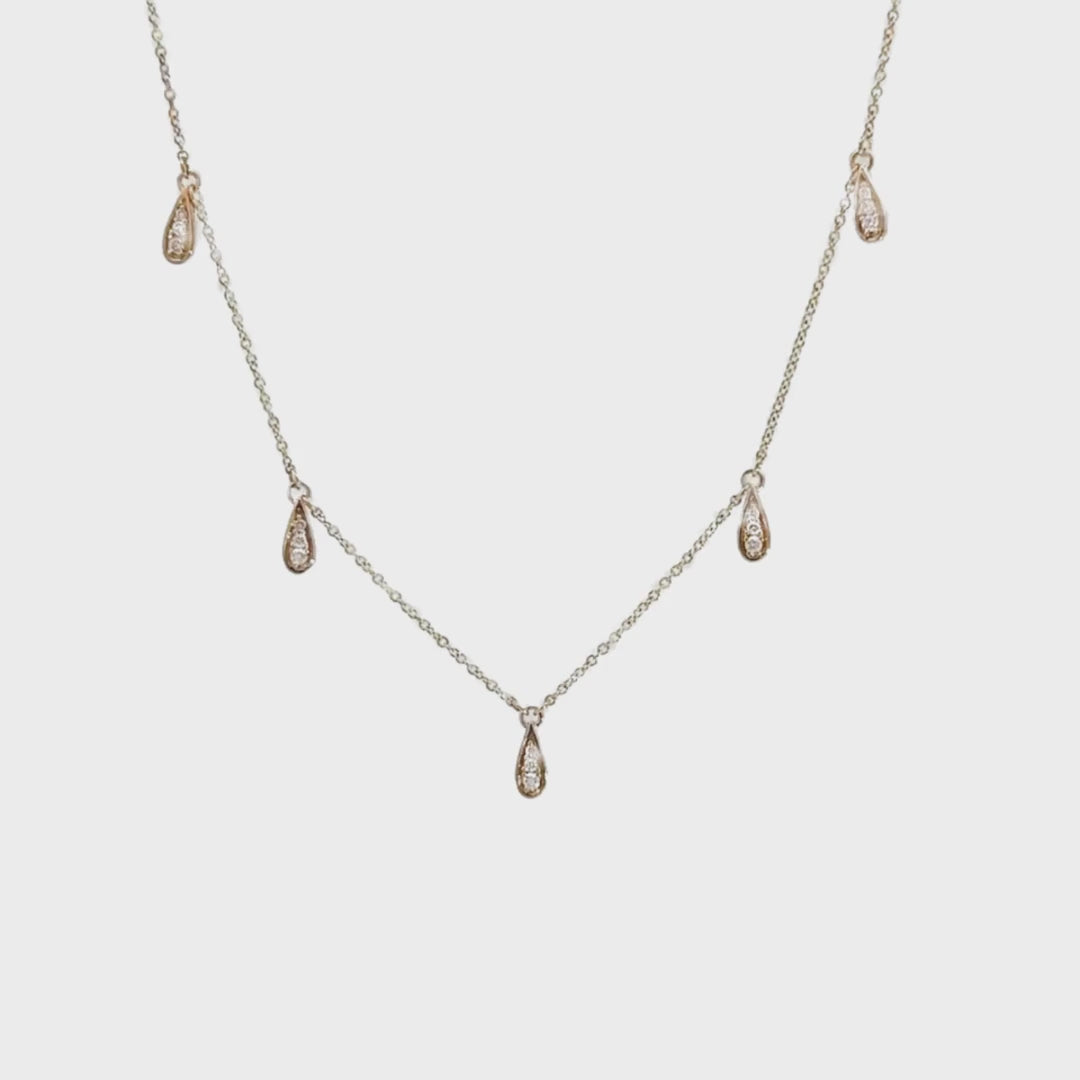 14K Diamond Droplet Necklace